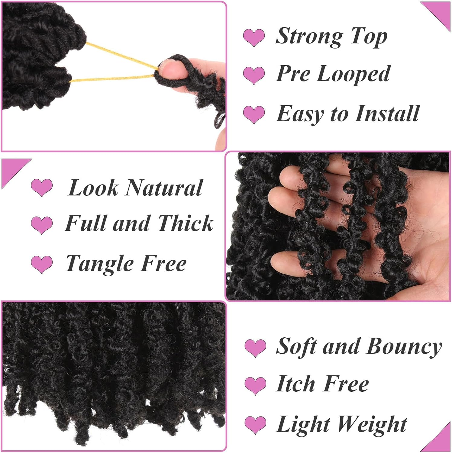 Samtress Long Distressed Locs Crochet Braids 30 Inch Black Butterfly Faux Locs Crochet Hair 6 Packs Pre Looped Soft Locs Crochet Braids Hair Extensions for Women (#1B)