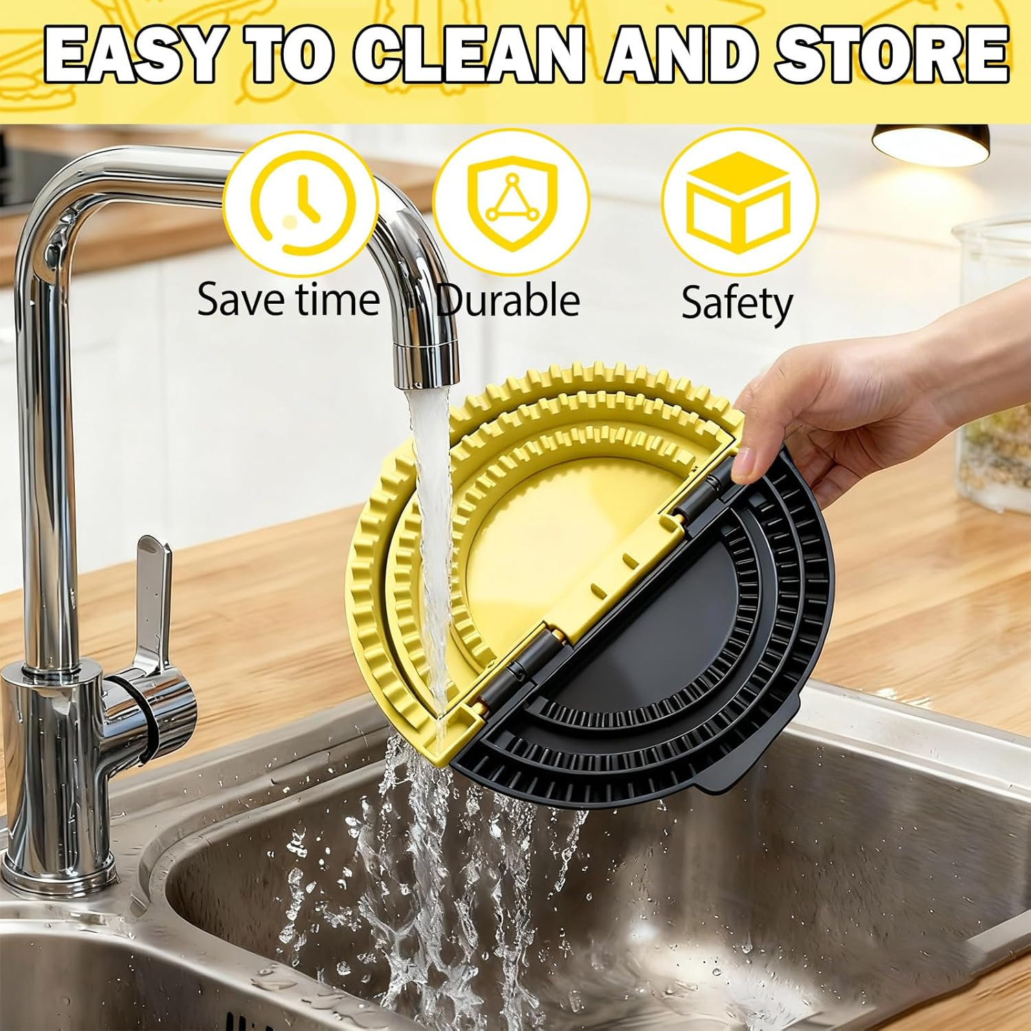 3-In-1 Tortilla Sealer & Crimper, Detachable Design for 6"-8"-10" Wraps, Bpa-Free & Dishwasher Safe - Makes Sealed Quesadillas, Tacos, Burritos, Dumplings, Sandwiches & More image number 5