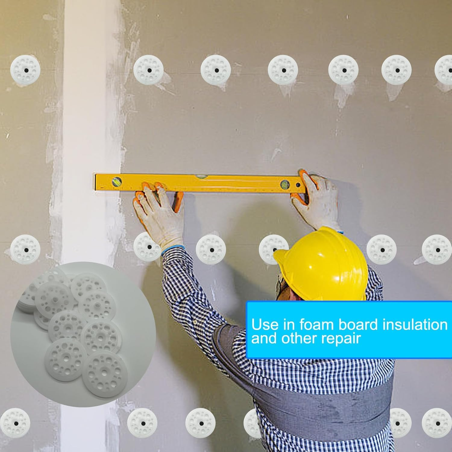 100 Pcs Plastic Washers, Load Spreading Polypropylene Washers for Fixing and Supporting Rigid Foam Insulation Foam Board Load Spreading for Screws Nail, Remove It Easily, Insulation (45 Mm) image number 3