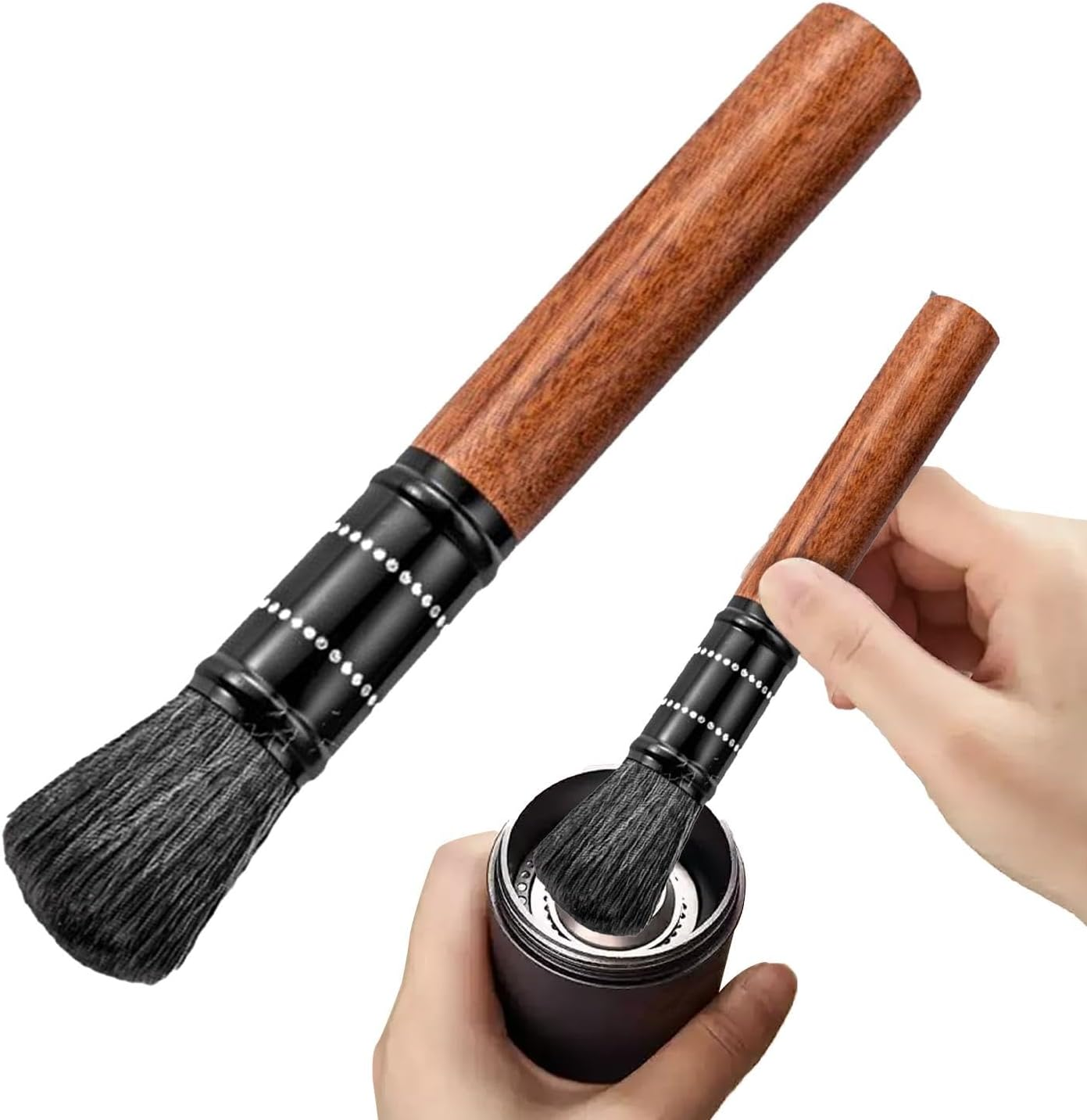 Coffee Grinder Cleaner | Wooden Handle Espresso Powder Cleaner - 16.9Cm Flexible Coffee Powder Brush, Soft Espresso Machine Cleaning Brush for Home, Studio, Coffee Shop