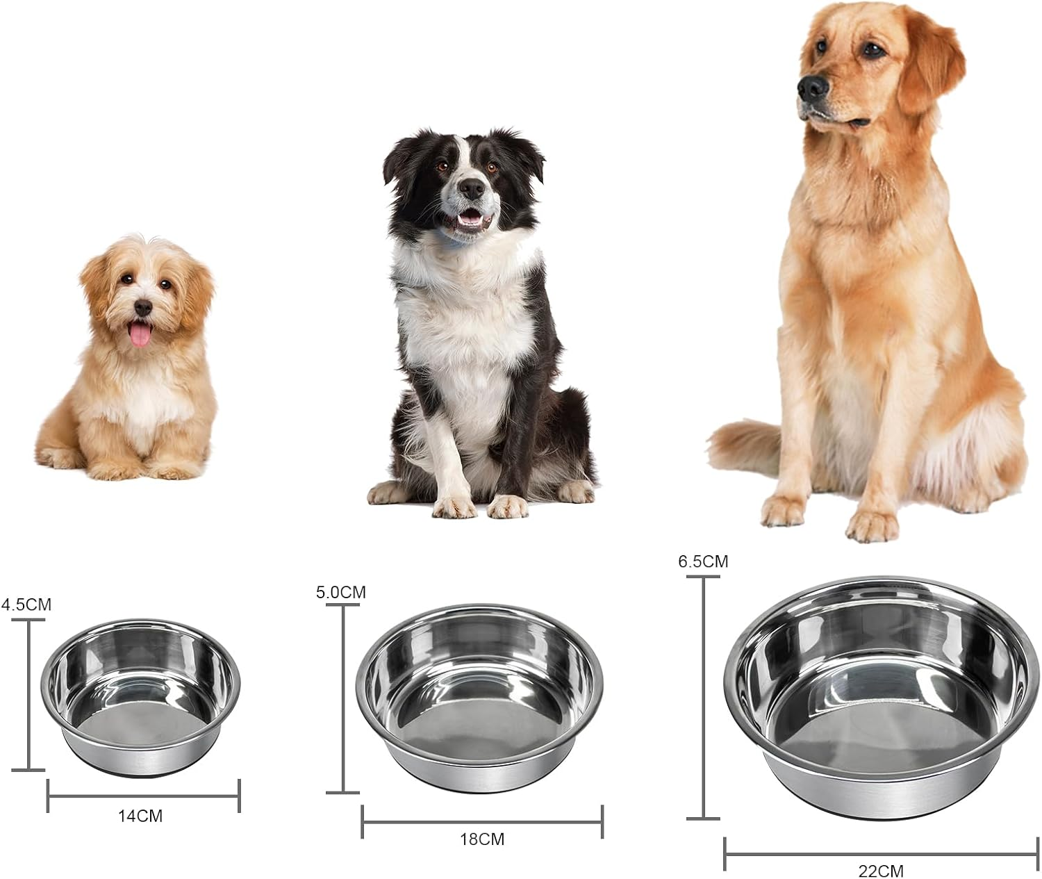 Grehge Steel Anti-Slip Dog Bowls,Non-Slip Stainless Steel Pet Bowl with Foot Mat - Perfect for Mess-Free Mealtime,Quiet Pet Bowls for Cats and Dogs, Dry and Wet Foods,5.5In Single Pack image number 1