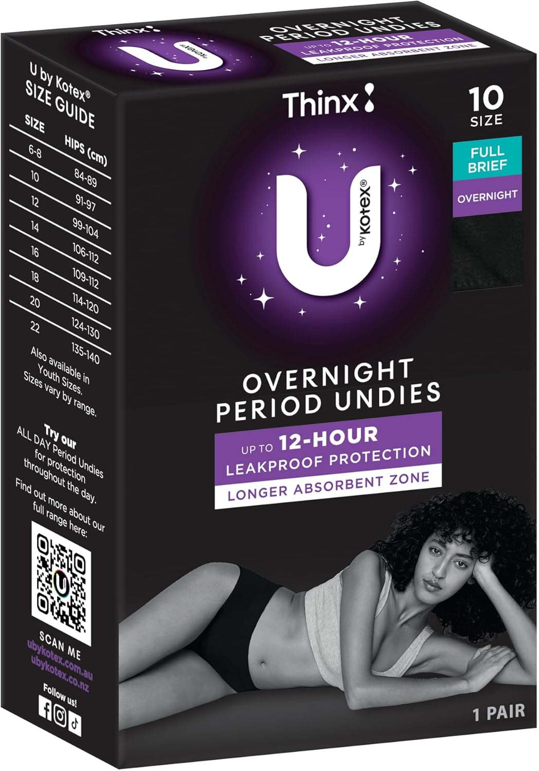 U by Kotex Thinx Period Undies Overnight Size 10 image number 4
