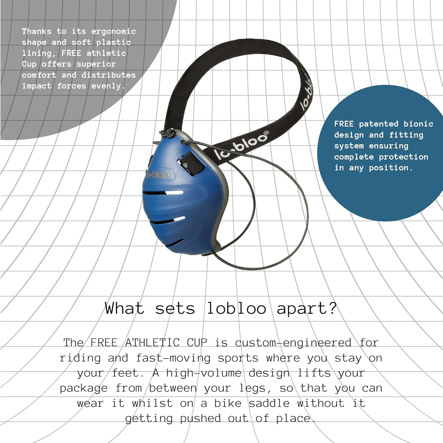 Lobloo Free Male Athletic Cup &ndash; Precision Performance Protection for Riding Sports, Ball Sports, Running & Martial Arts | Slim Lock Fit, Lightweight Freedom | Made in Sweden. Male Size +13Yrs image number 3