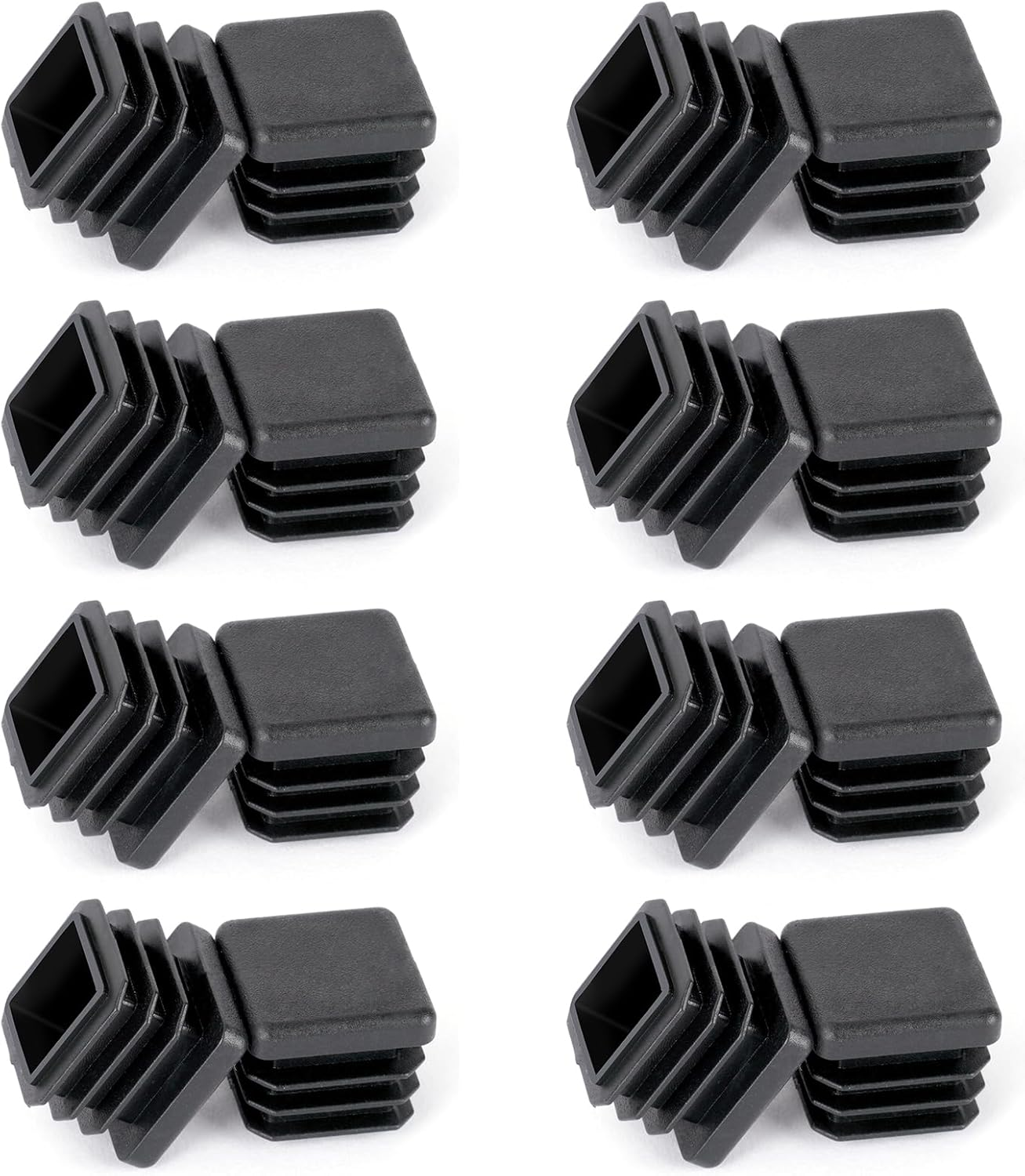 OSDUE 16PCS Square 16 * 16Mm Plastic End Caps, Furniture Caster Cups,Non-Slip Furniture Pads, for Bed Cabinet Sofa Tables Desks Chairs Bed Furniture Foot (Black), Prevent Scratches & Damage image number 1