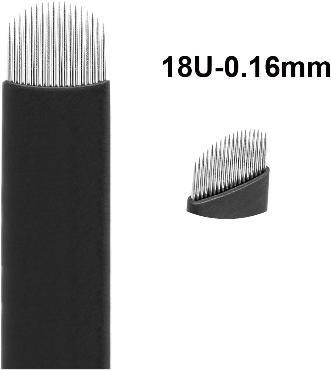 30Pcs Black Microblading Blades U18 Nano 0.16Mm Microblading Nano Agujas 18U Microblades (18U-0.16Mm) image number 1