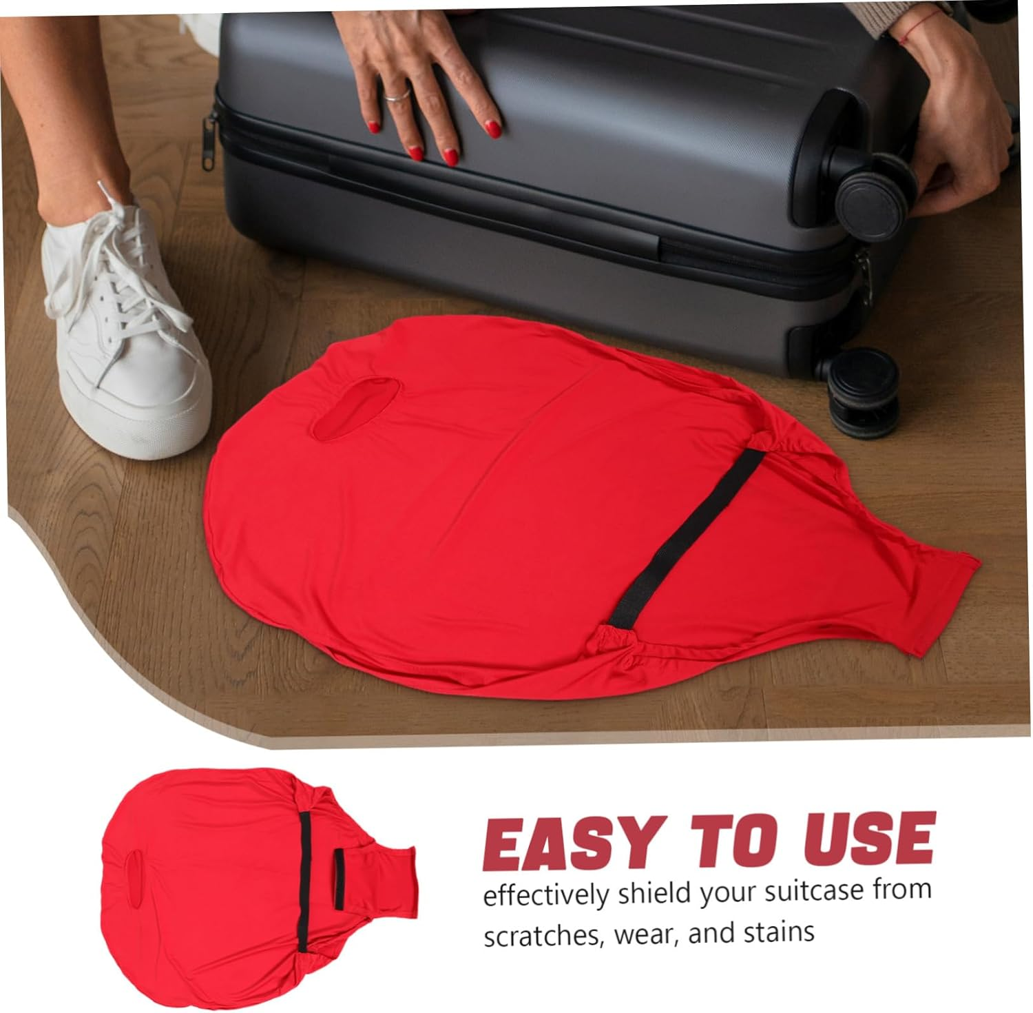 MUELODSIC Carry Luggage Covers Elastic Suitcase Protectors Suitcase Covers Luggage for Travel Scratch Resistant image number 3