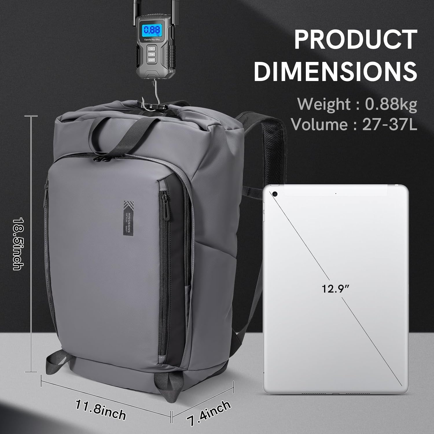 KINGSONS Laptop Bag Travel Backpack - Waterproof Laptop Backpack with USB Charging Port, anti Theft Backpack for Women, Casual Daypack for Business