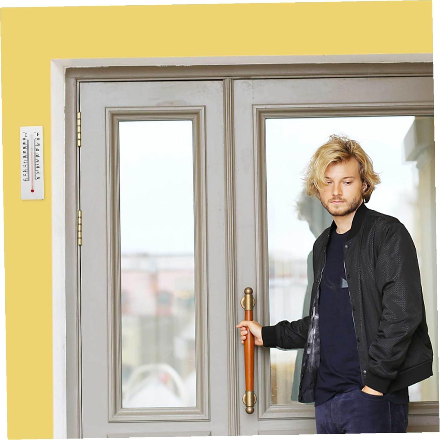 ULTECHNOVO 2Pcs Weatherproof Thermometer Key Hider Box Outdoor Decorative Spare Key Holder Plastic Wall Mount Storage for Home and Garden image number 5