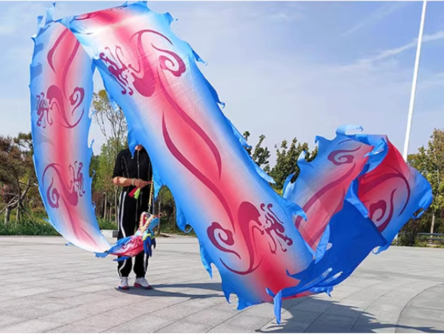 Square Sports Fitness Dragon Belt Swing Ribbon Colorful Chinese Festival Dragon Dance Outdoor Flinging Fitness Dragon image number 1