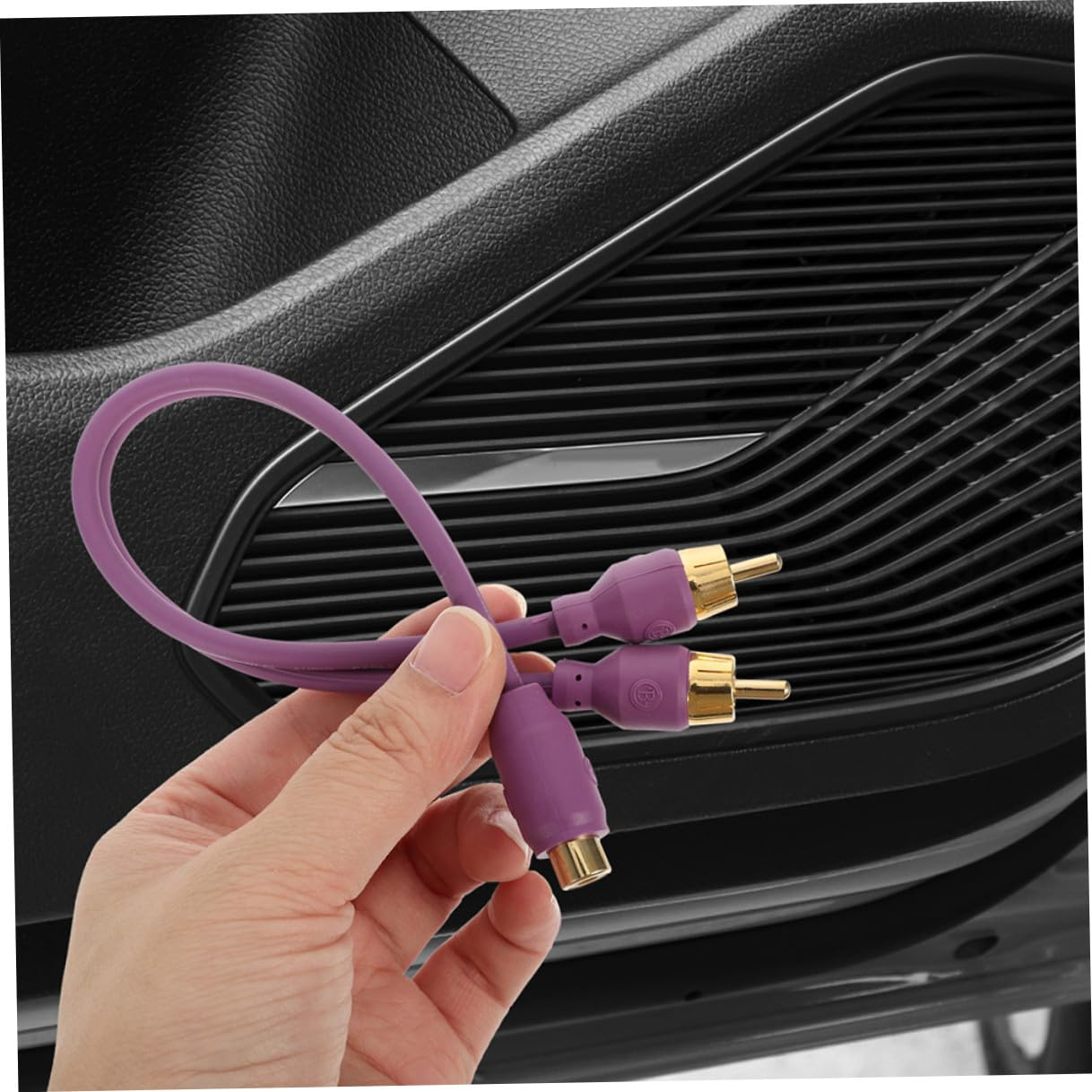 2Pcs RCA Y Splitter Cable for Car Audio Subwoofer Amplifier Adapter Violet Audio Line Converter Compatible with CD Player Home Theater Easy Install High-Fidelity Sound Upgrade image number 5