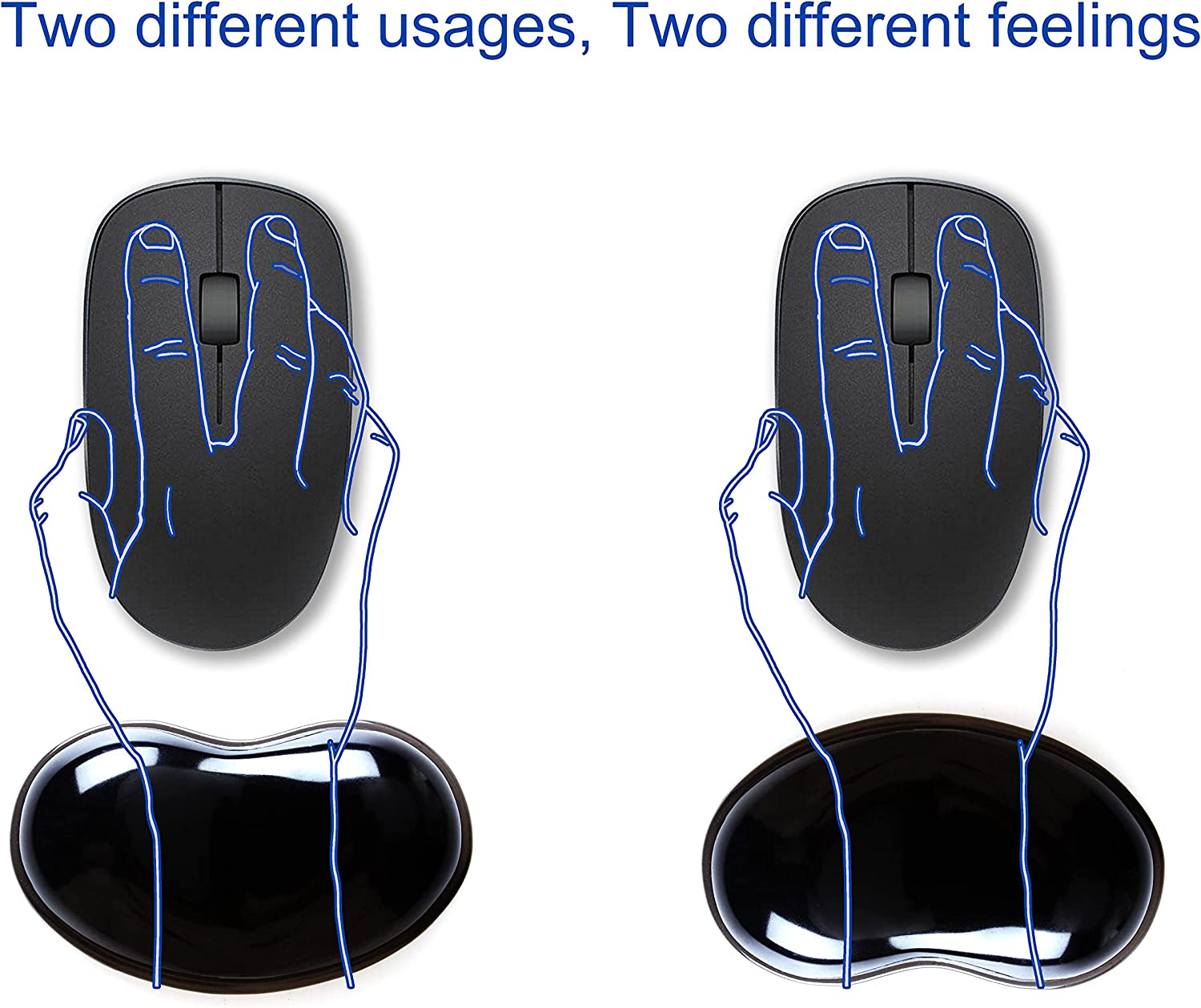 BRILA Ergonomic Silicone Mouse Wrist Rest, Cooling Silica Gel Mouse Wrist Support Pad for Office Work and Laptop Computer Gaming image number 1