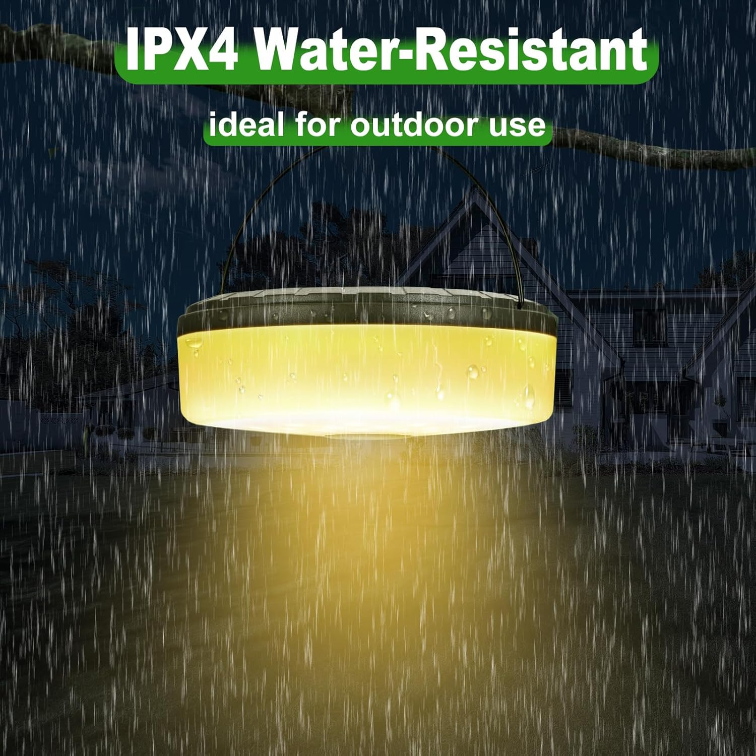 Bongu Solar Camping String Lights, 2 in 1 Rechargeable 10 M Camping Lights with 5 Lighting Modes, Waterproof Portable Tent Lighting for Outdoor Camping Hiking Awning Garden Party Festival Decor