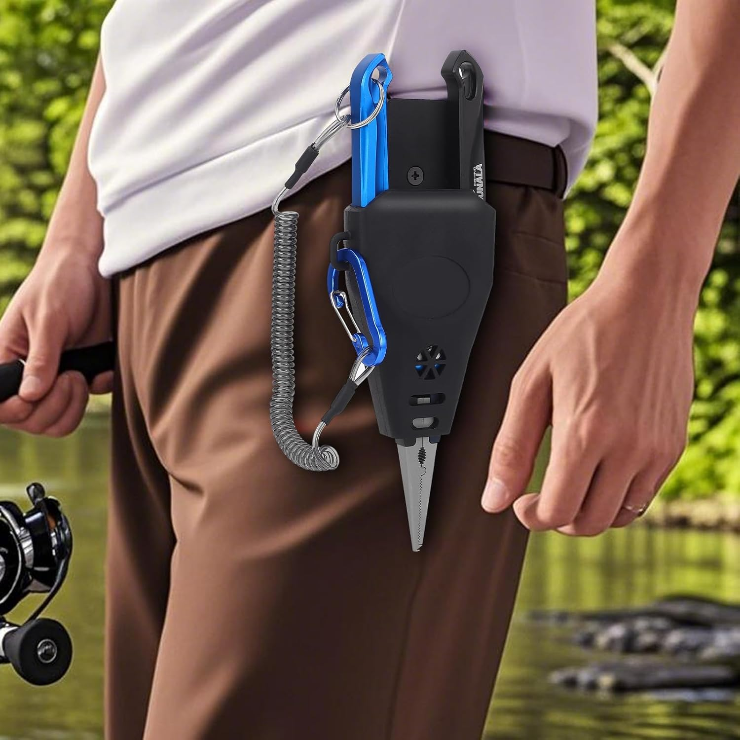 ZEMBSOYA Saltwater Fishing Pliers, Pliers Saltwater Braid with Split Ring, Fish Hook Remover, Saltwater Corrosion Resistant Coated Fishing Tool, Fishing Gear Gifts for Men image number 1