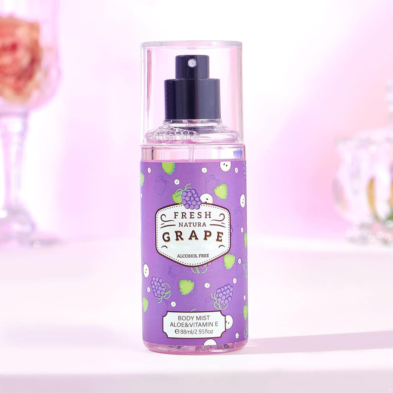 Tiaobug Grape Hami Melon Body Mist 88Ml Alcohol Free Perfume Spray for Women Men Long Lasting Fragrance Daily Use Fresh Fruity Scent Fresh Grape One Size - Fresh Grape image number 3