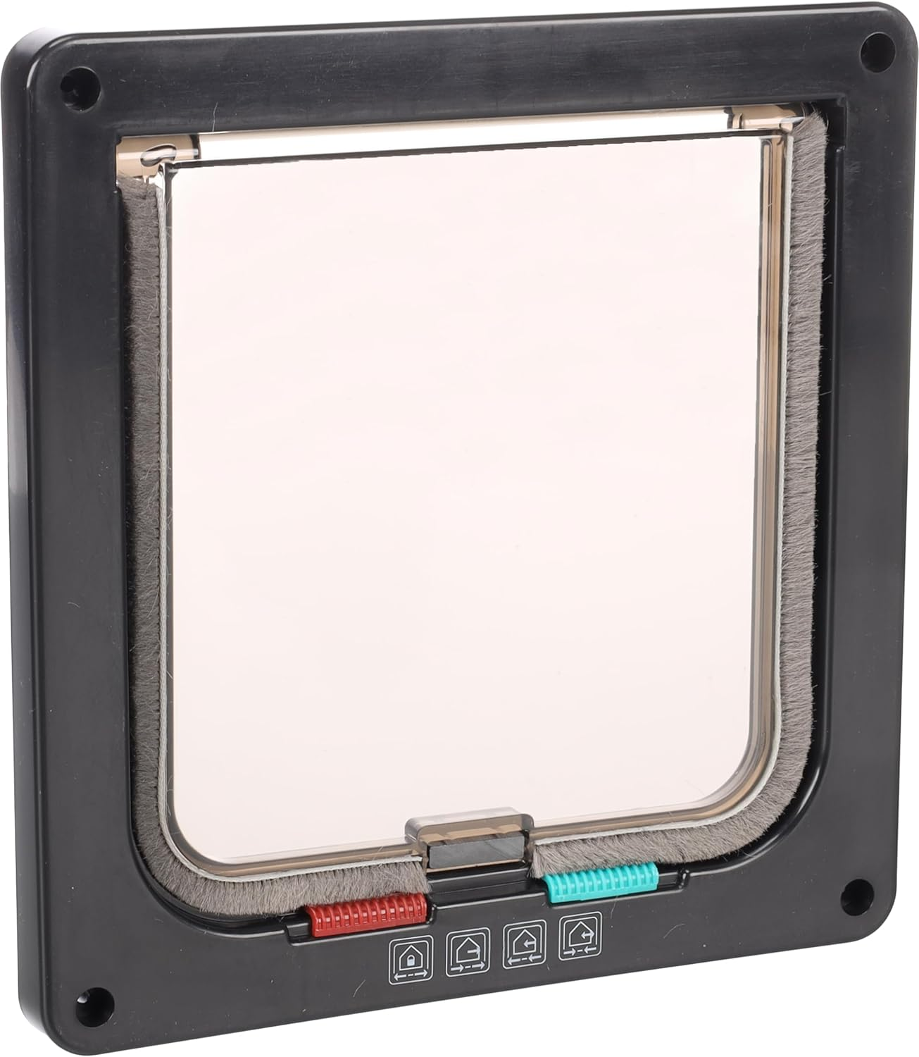 Flamingo Black Tami Cat Flap &ndash; 20 X 19.3 Cm &ndash; Easy to Assemble with Template &ndash; Sliding Knob with 4 Positions &ndash; Suitable for All Door Thicknesses image number 5