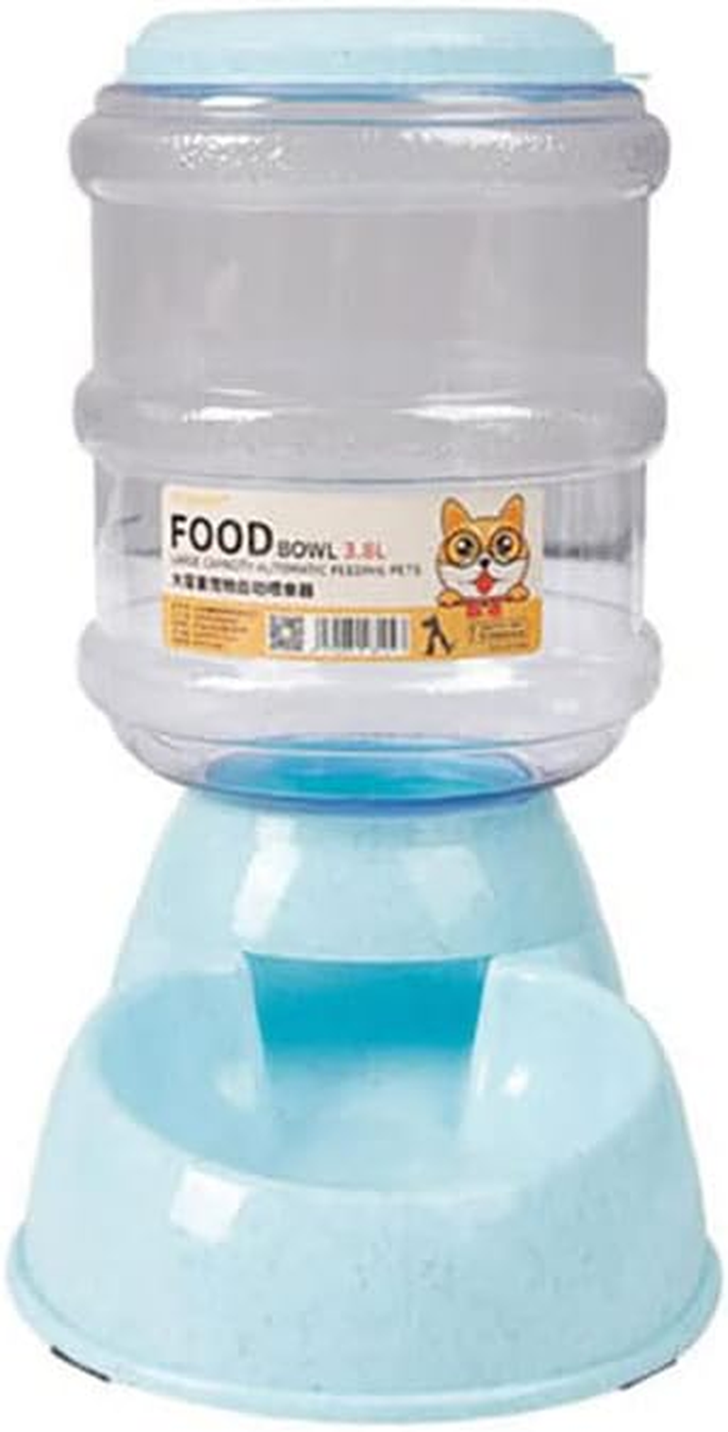 AIMALL Automatic 3.8L Water Feeder Food Pet Dog Cat Puppy Dispenser Feeder Bowl Bottle, Anti-Skid, Easy-Clean Design, Food Grade Material, 12.6X6.69X12.4 In