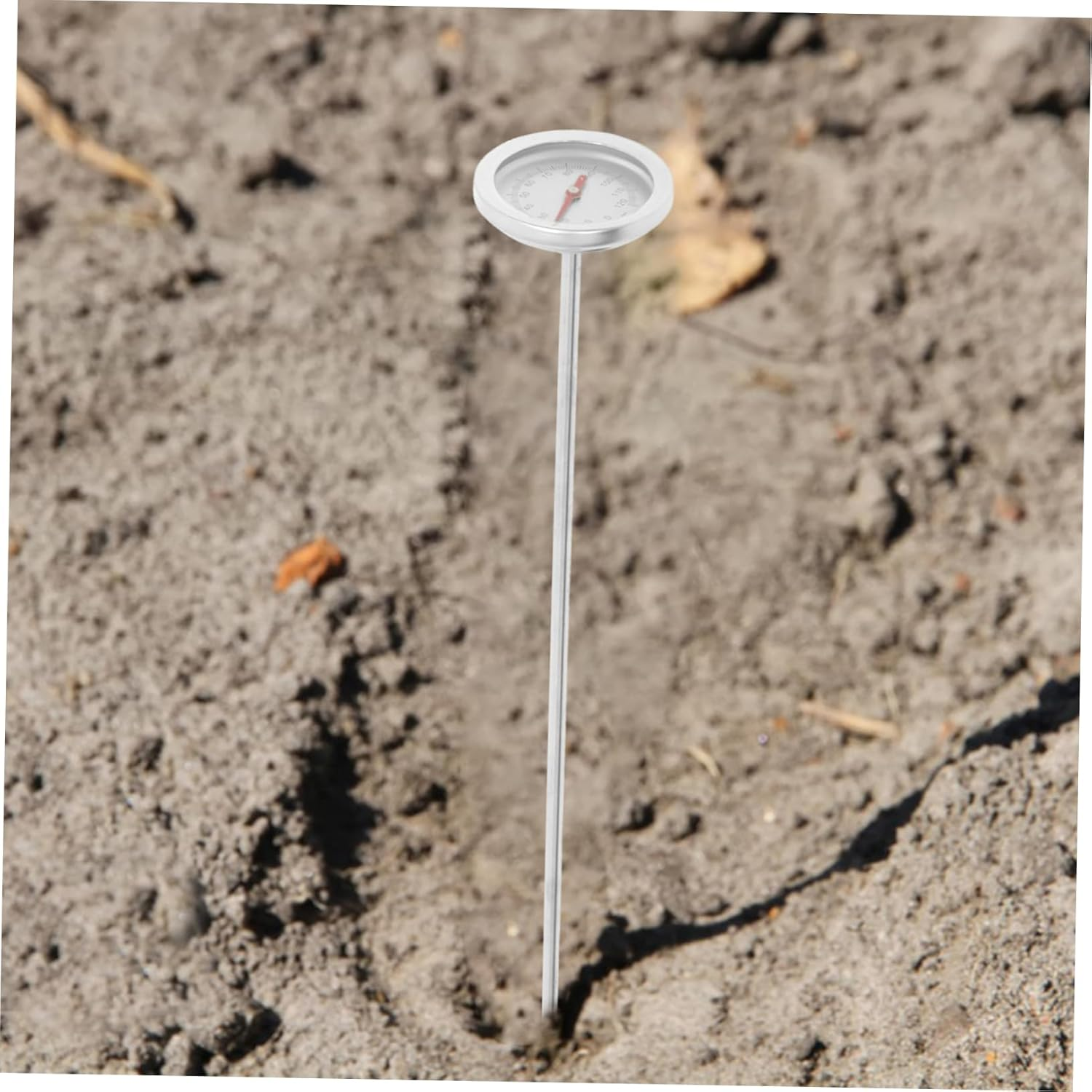 POPETPOP Stainless Steel Compost Soil Thermometer with Long Probe Durable Dual Scale Celsius Gauge for Gardening Portable Earth Temperature Measuring Tool for Home and Farm Use image number 1