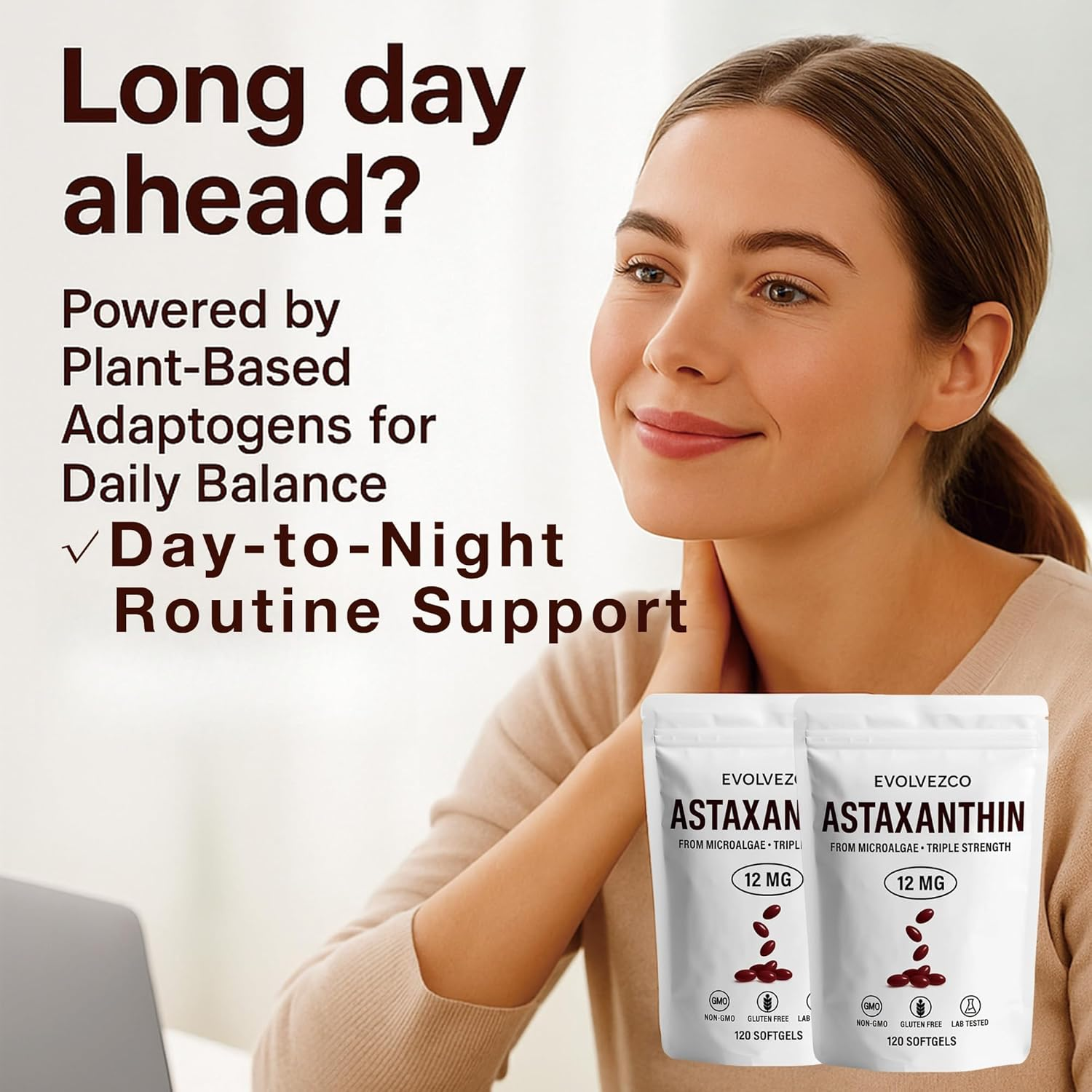 Astaxanthin Softgels 12Mg &ndash; Natural Antioxidant from Microalgae &ndash; Daily Balance & Eye Support &ndash; Non-Gmo, Gluten-Free image number 6