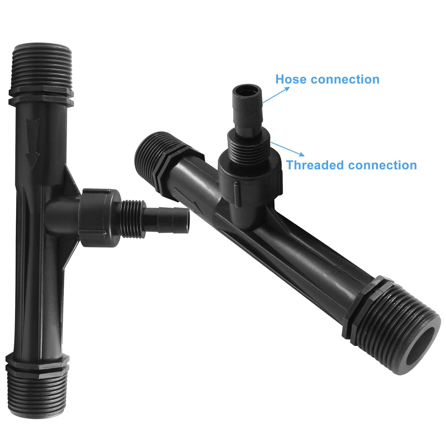 2Pcs Black Venturi Injector Tube 1 Inch Agriculture Garden Fertilizer Injector Plastic Irrigation Venturi Injector for Irrigation Systems(1 Inch) image number 4