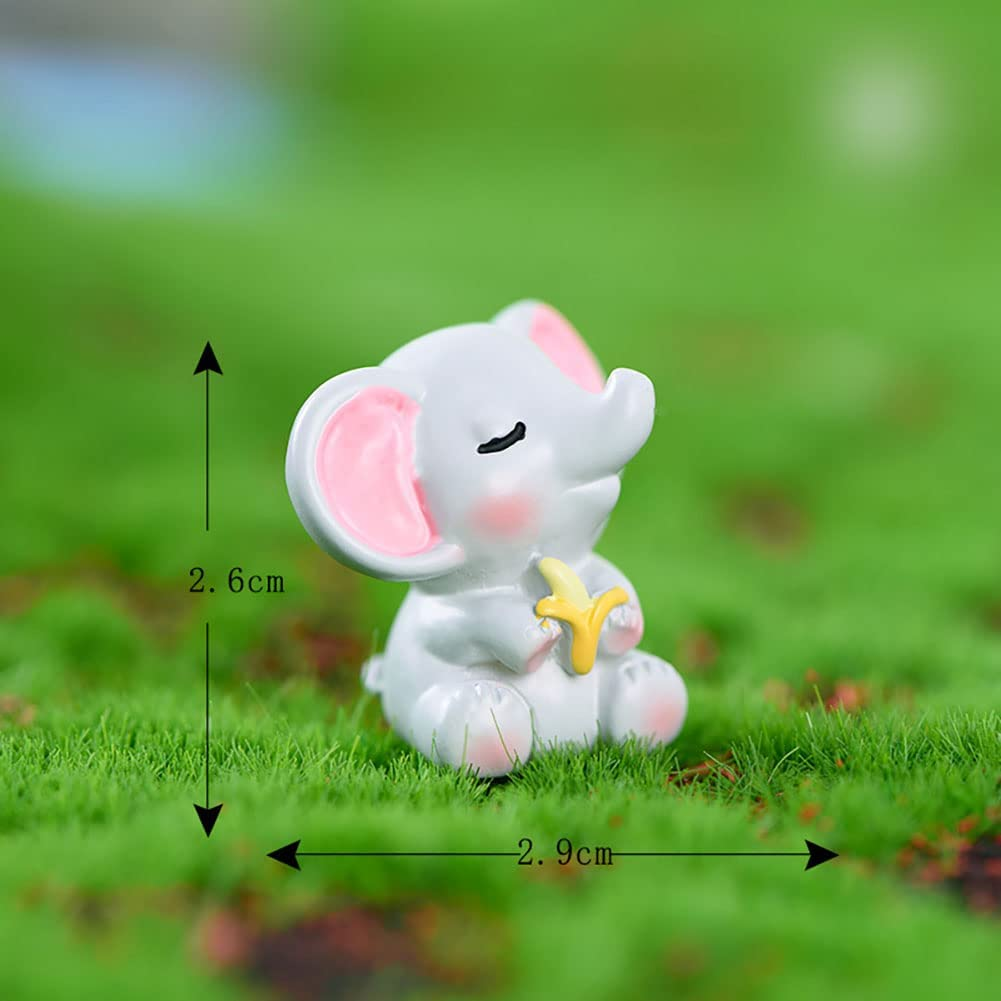 6 Pcs Mini Elephant Animal Figures Toy Cake Toppers, Miniature Elephant Figurines Fairy Garden Moss Landscape DIY Terrarium Crafts Ornament, Cake Decoration Christmas Birthday Gift
