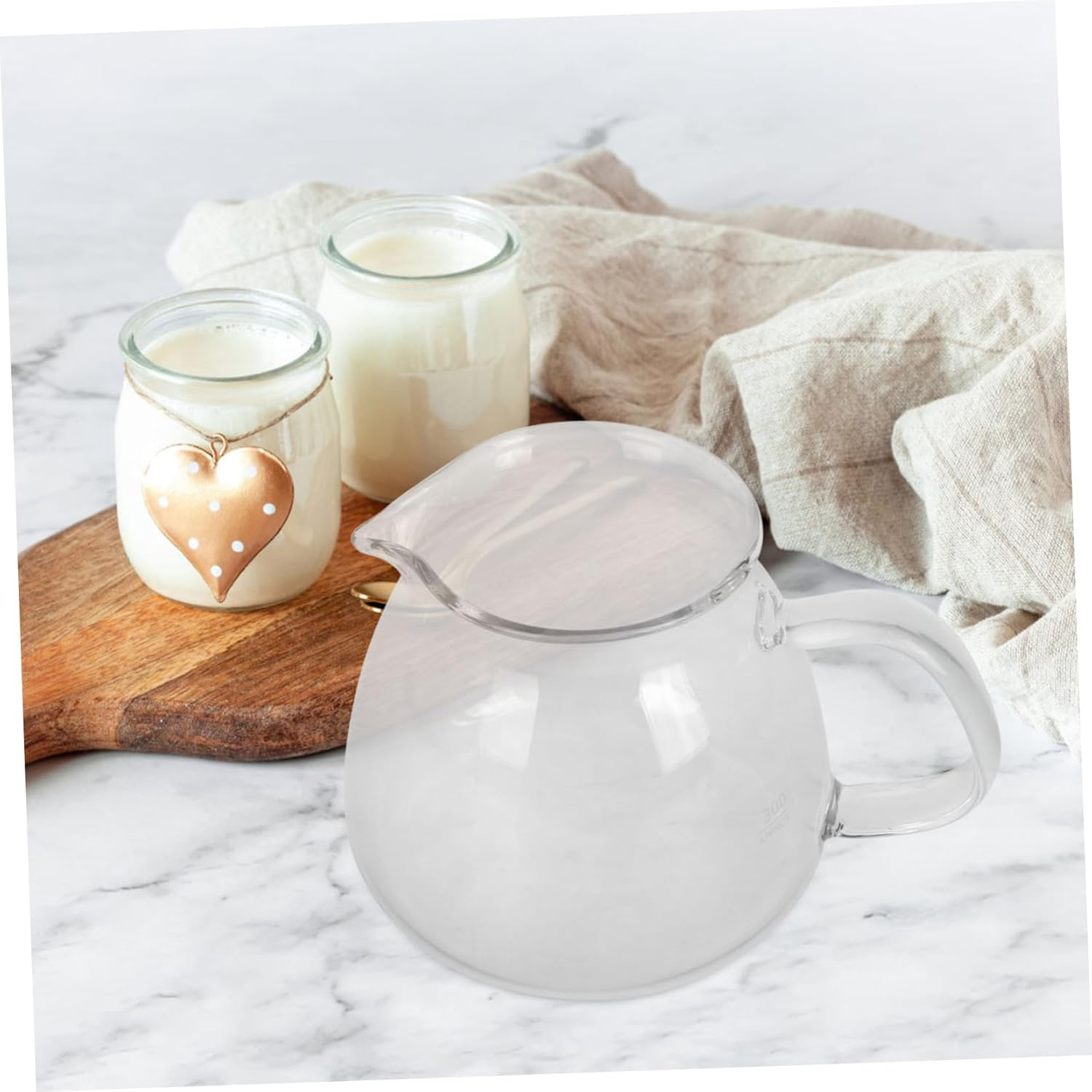 Luxshiny Glass Coffee Pot Small Pitcher for Espresso Machine Pot for Pouring Beverages at Home Office Glass Material image number 2