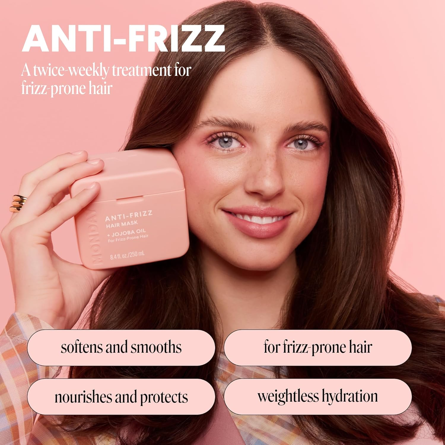 MONDAY HAIRCARE Anti-Frizz Hair Mask 250Ml &ndash; Treatment for Coarse and Frizz-Prone Hair with Softening Ingredients Jojoba Oil, Shea Butter and Coconut Oil