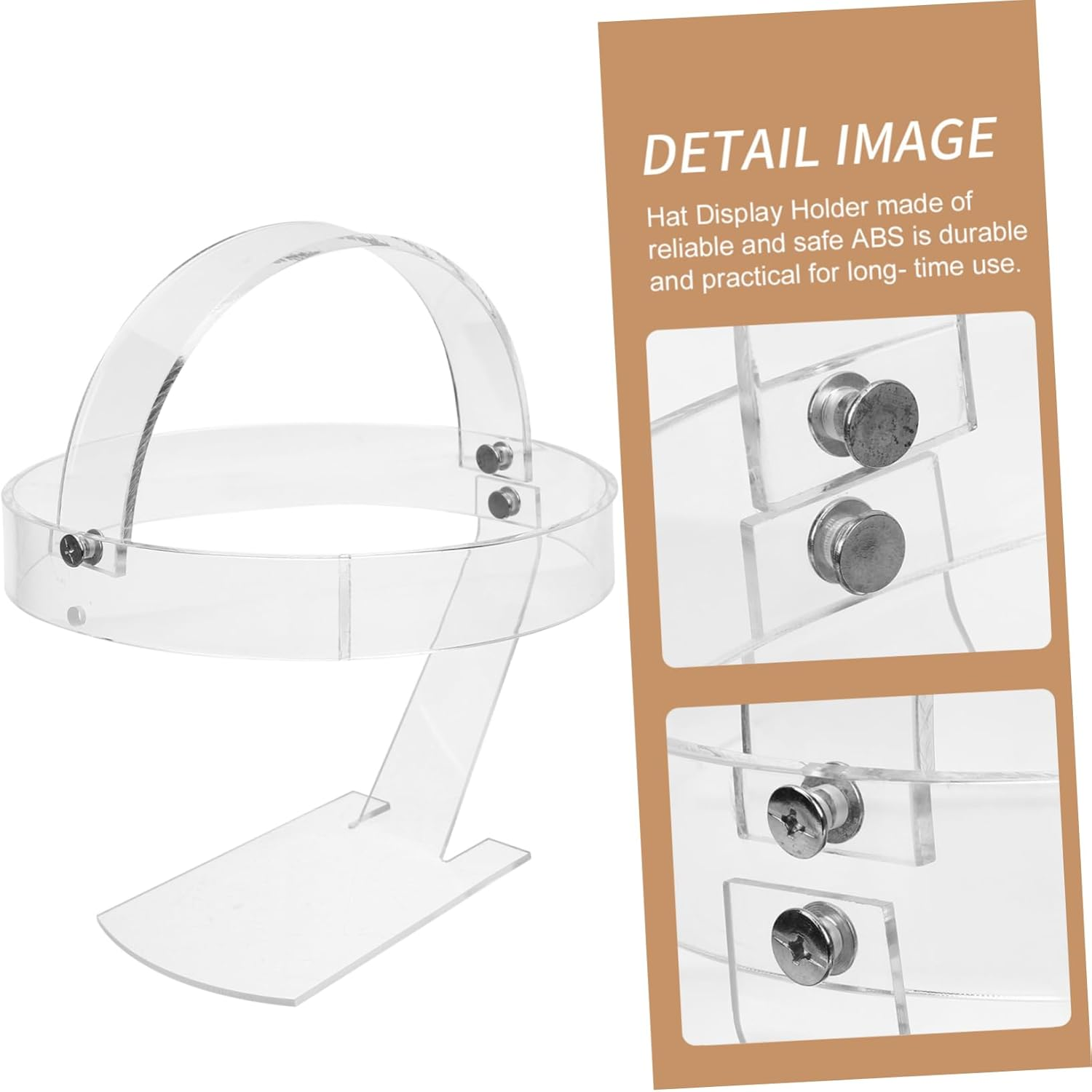 NOLITOY Acrylic Hat Stand and Wig Display Rack Holder Single Support Hat Holder for Baseball Caps and Wigs Suitable for Home and Shop Display image number 2