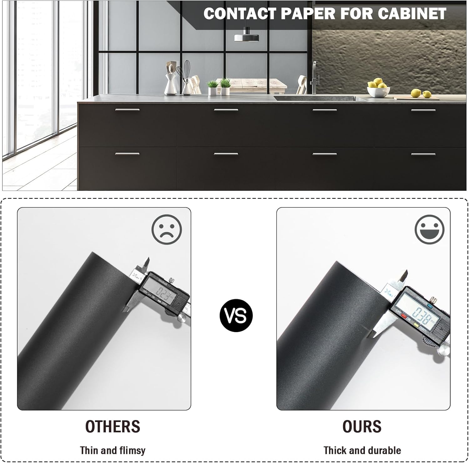 Oxdigi Matte Lead Grey Wallpaper Peel and Stick Contact Paper for Cabinets and Drawers Countertops Shelf Liner Wall Covering, Self Adhesive Decorative Waterproof Removable Thick Vinyl Roll 40X 200 Cm image number 4