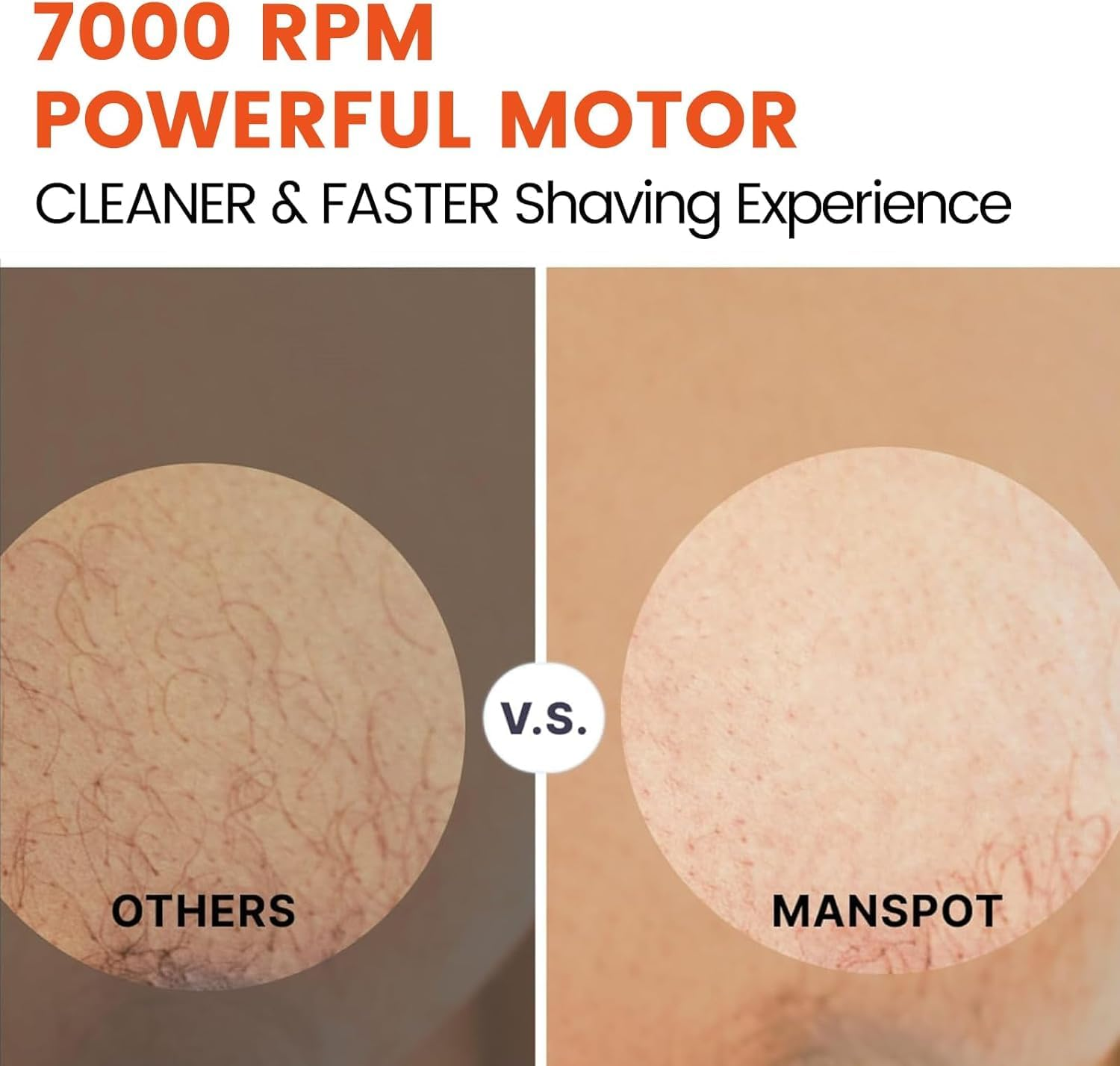 MANSPOT Manscape Body Hair Trimmer for Men, Dual-Sided Waterproof Wet/Dry Pubic Hair Trimmer, Foil Shaver, Integrated Ceramic Blade Head, 90 Minutes Shaving image number 2