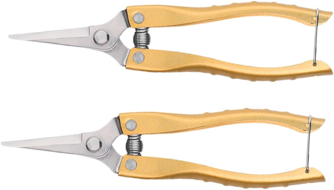 WHAMVOX 2Pcs Garden Shears Pruning Shears for Flower Cutting Stainless Steel Flower Scissors for Gardening Vegetable and Fruit Harvesting image number 5
