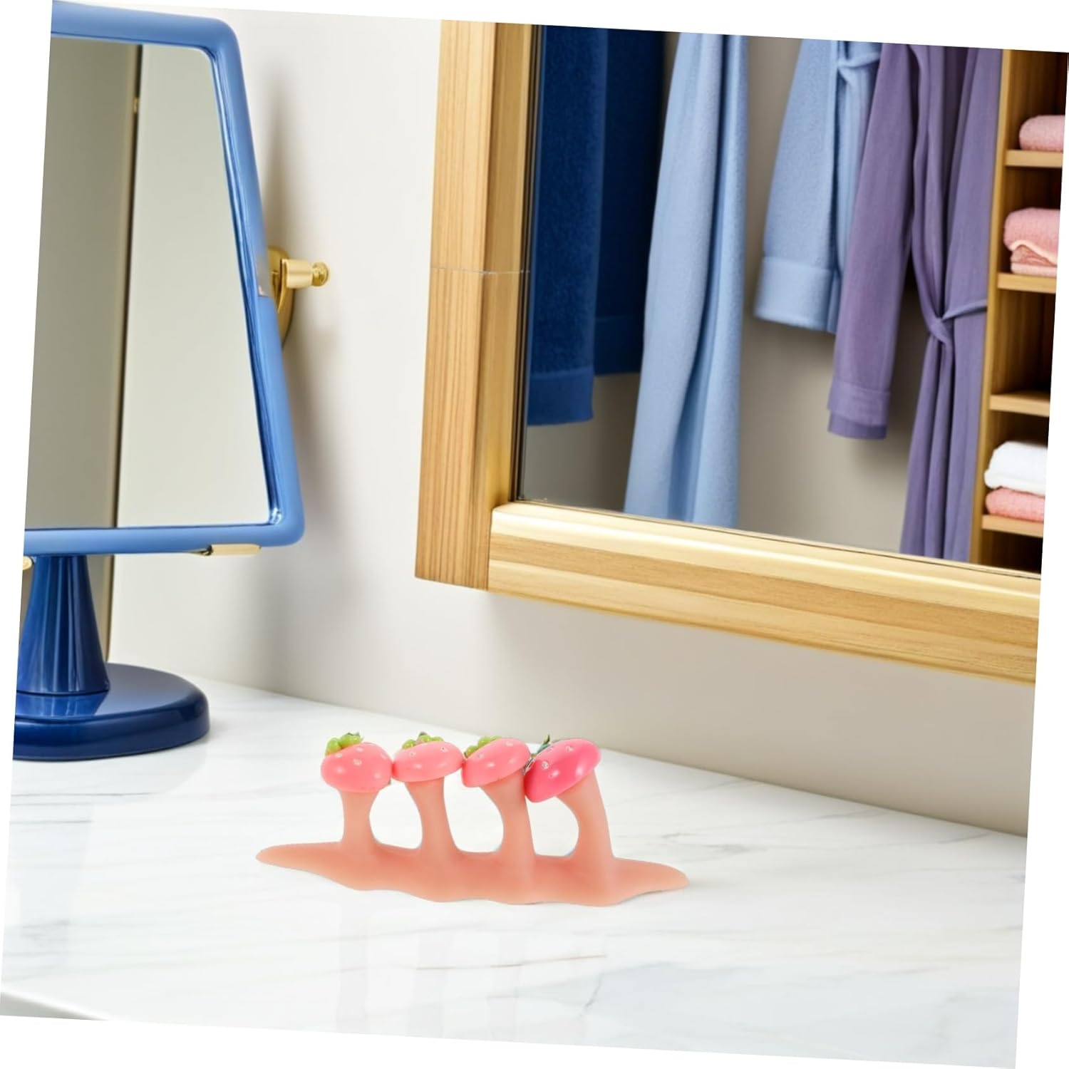 2Sets Toe Separators Silicone Spreaders for Pedicure Nail Tools Strawberry Beads Decor for Salon Home Use image number 4