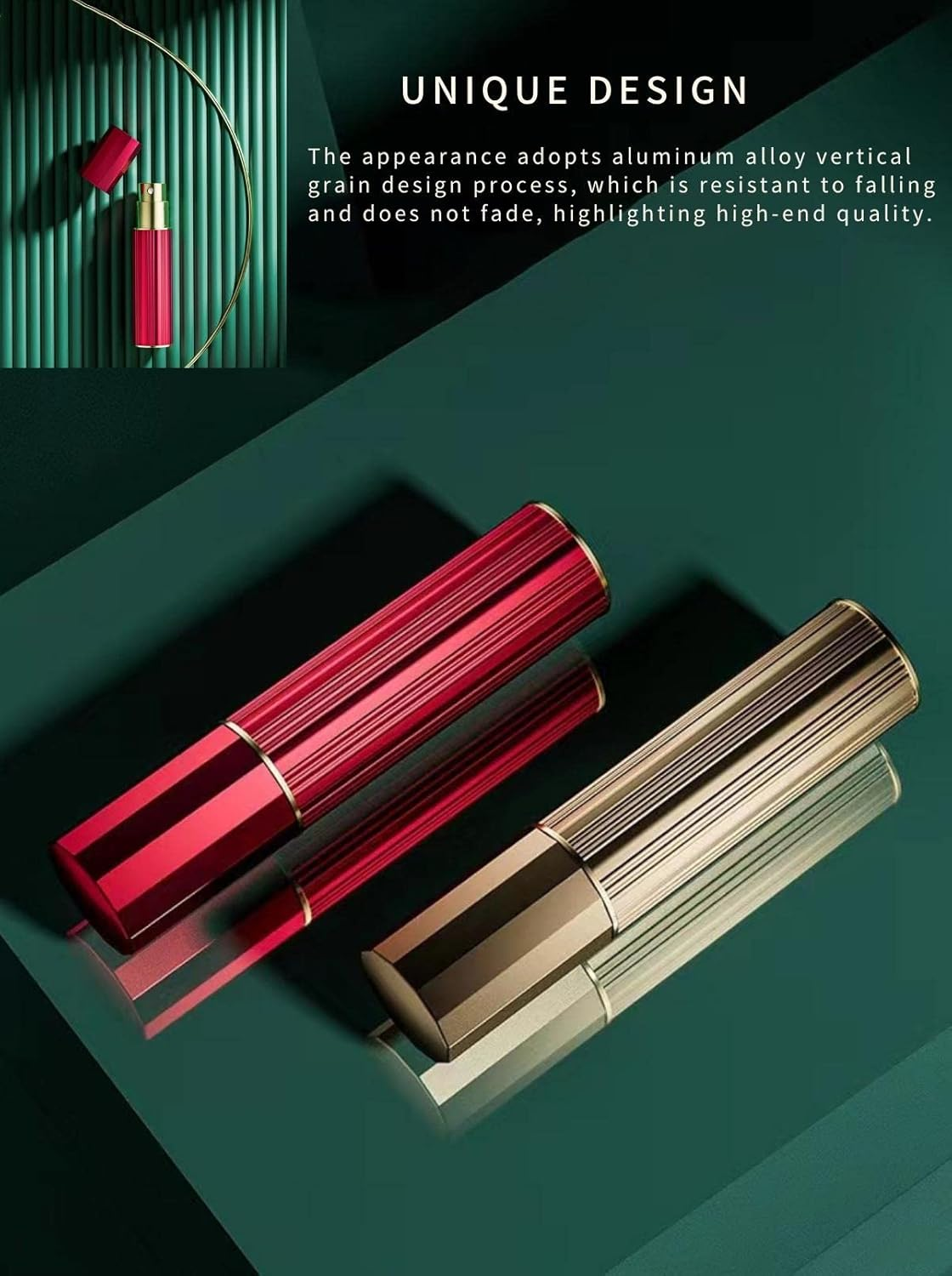 5Ml Travel Perfume Separate Bottle, Refill Empty Mini Sprayer, Portable Spray Pump Suitable for Going Out (Green) image number 6