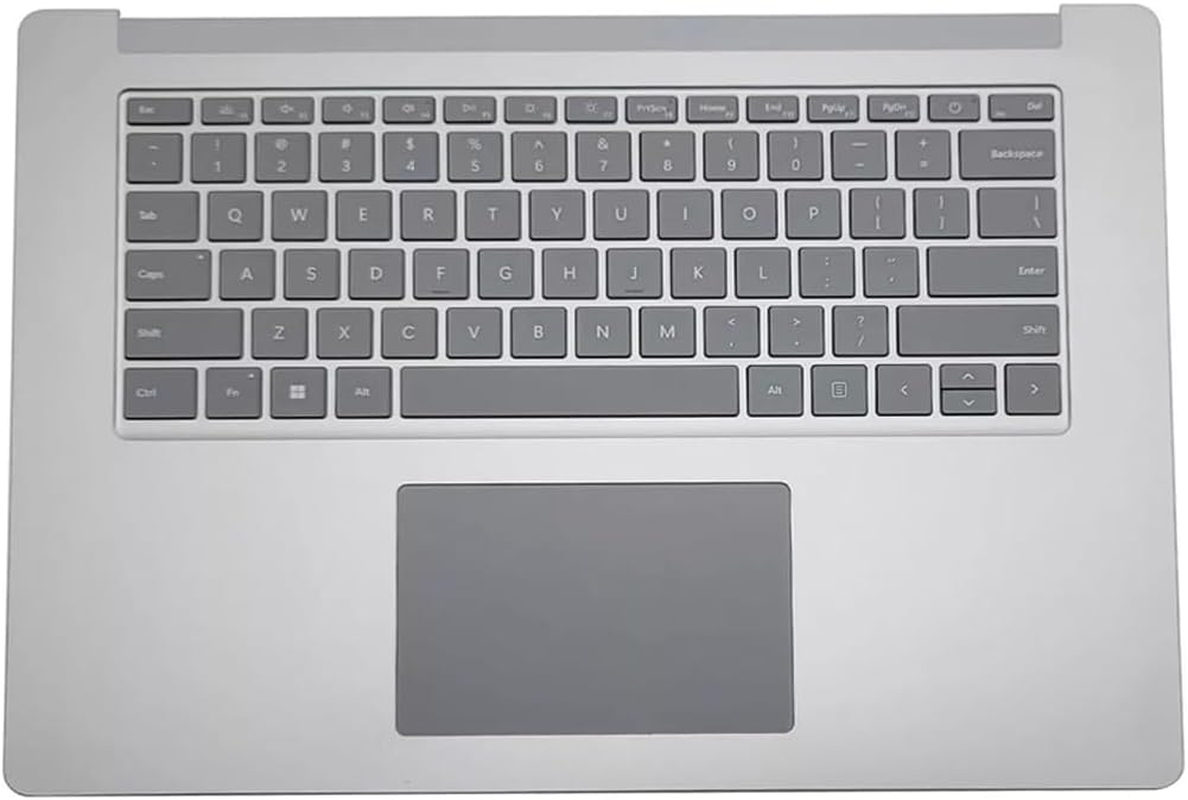 Palmrest Keyboard Touchpad Keyboard for Microsoft Surface Laptop 3/4/5 13.5" 15" Keyboard, 1873 1951 Keyboard (13.5&lsquo;&rsquo; Silvery Keyboard)