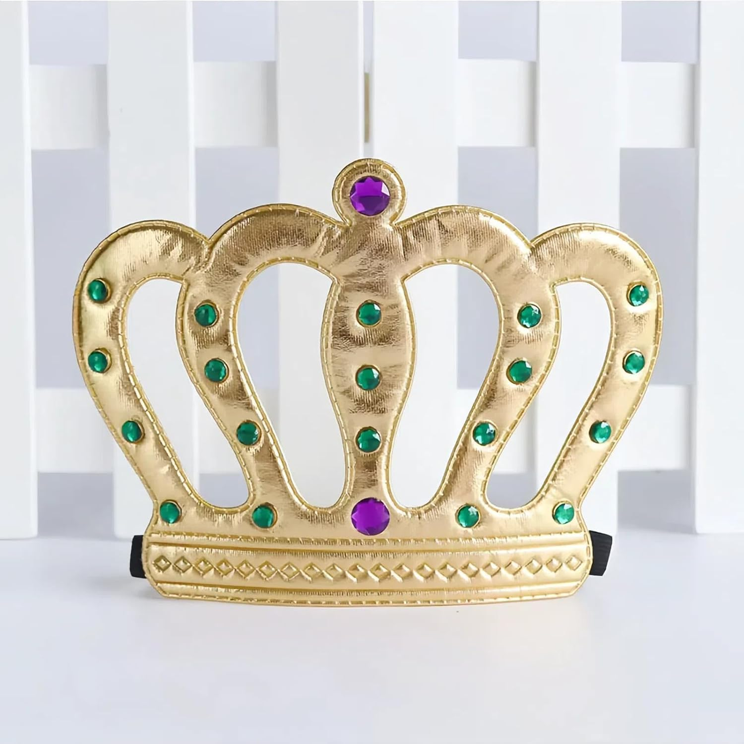 Hannafires Queen Crown Halloween Decoration - Birthday Party Prop, Gold Fabric Crown Hat, Costume Headwear, Party Supplies image number 2