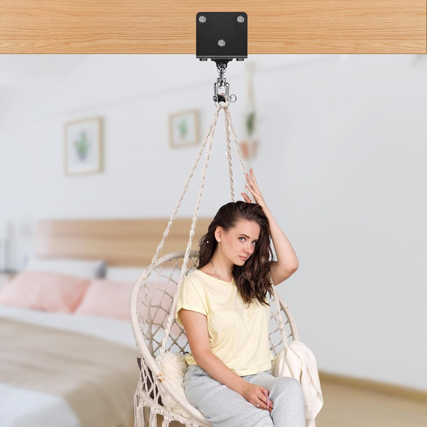 Punching Bag Hanger for Heavy Bag Beam Mount Hardware 360&deg; Rotation Boxing Bag Ceiling Mount I-Beam Heavy Bag Hanger Beam Mount Hooks for Hanging Heavy Punching Bags image number 4