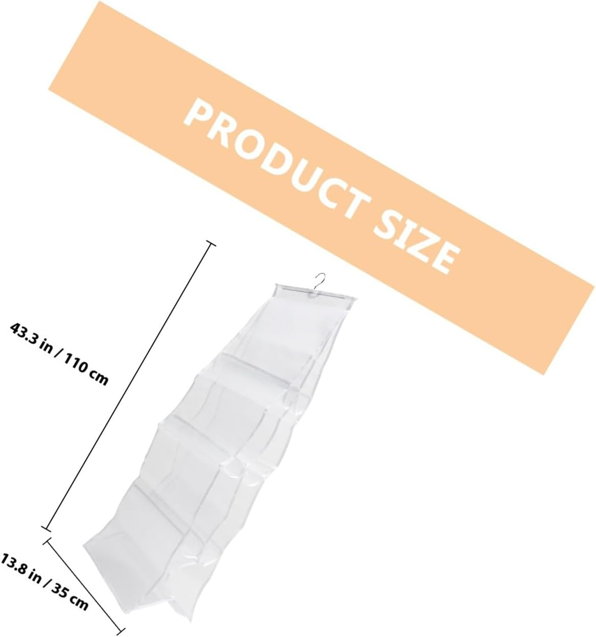 JECOMPRIS 4-Layer 8-Compartment White Hanging Purse Organizer Bag for Closet Storage, Multi-Pocket Handbag Holder Suitable for Wardrobe and Home Use image number 5