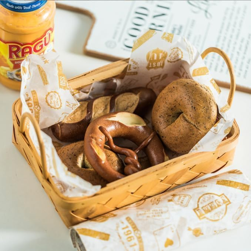 WADY 50 Sheets Food Grade Wrap Paper, Wax Paper Sheets for Food, Food Grade Wrap Paper Greaseproof Sandwich Wrap Paper, Baking Wrapping Paper Deli Paper,For Sweets Cakes Cheese Baking (Style Stamp) image number 2