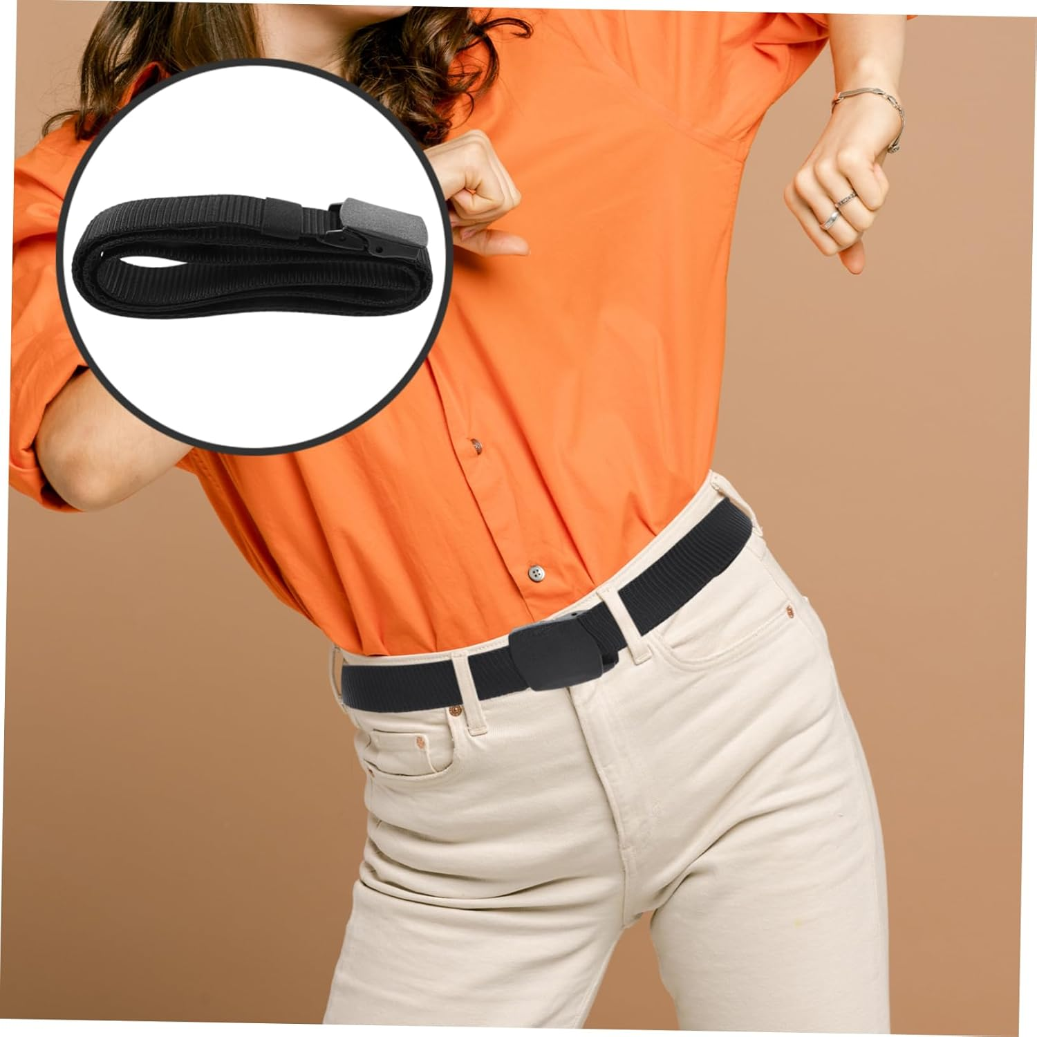 EXAOMBLE Hidden Money Belt for Travel Waistband Cash Hide Belt Practical Joke Prop Secure Storage Adjustable Waist Strap Suitable for Outdoor Sports and Travel image number 2