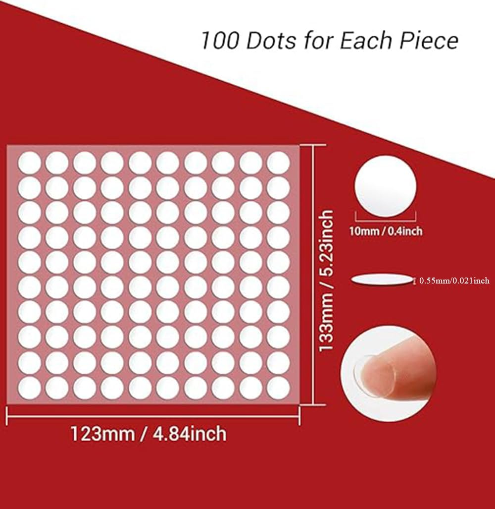 800 Pcs Clear Removable Sticky Tack Double Sided Washable Transparent Sticky Dots Stickers No Trace Sticky Putty Waterproof Small Stickers for Festival Decoration DIY Craft Balloons (800) image number 6