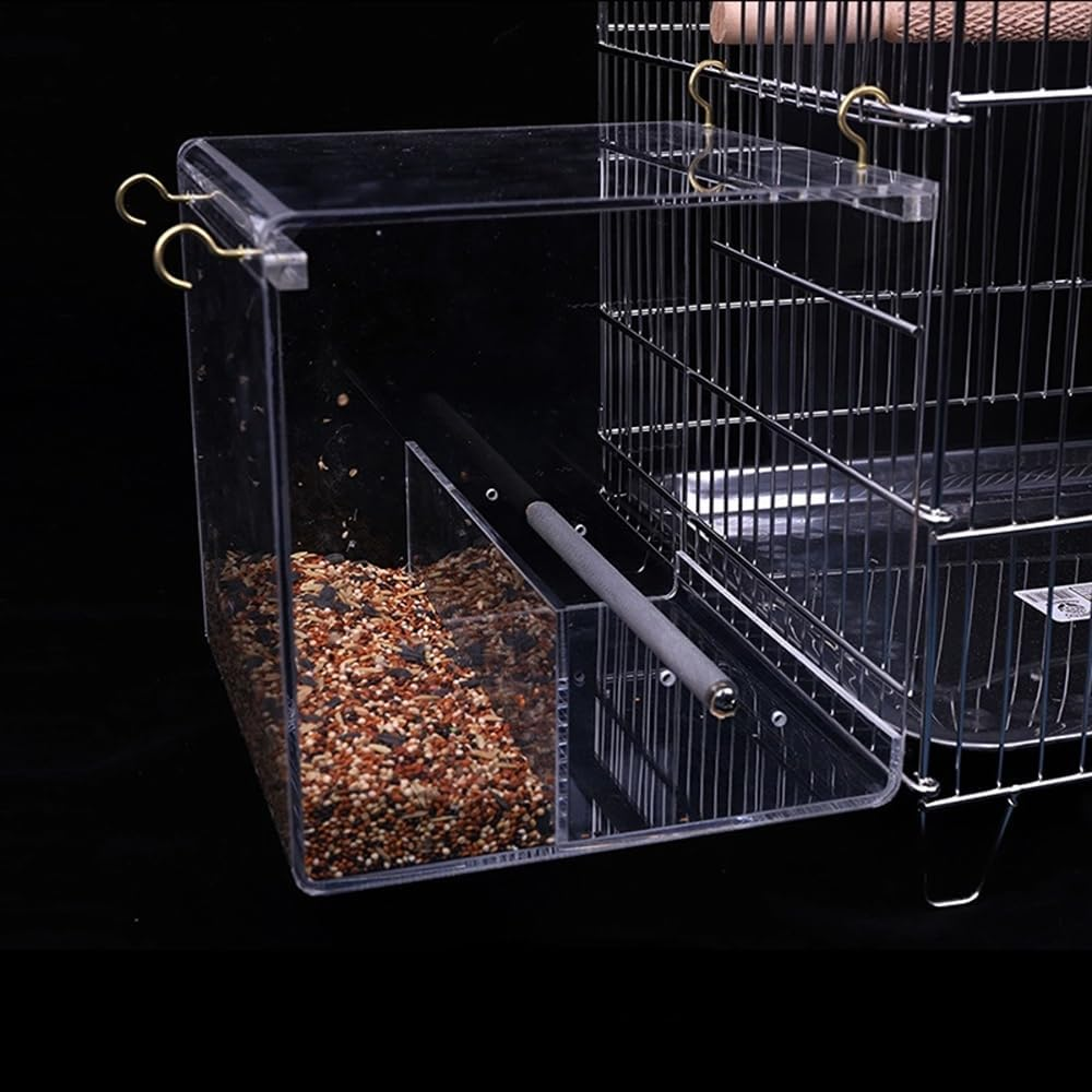 Acrylic Automatic Parrot Feeder, Bird Feeder,Pet Feeder Seed Food Container,Cage Accessories for Small Birds like Parakeet, Canary, Cockatiel image number 5
