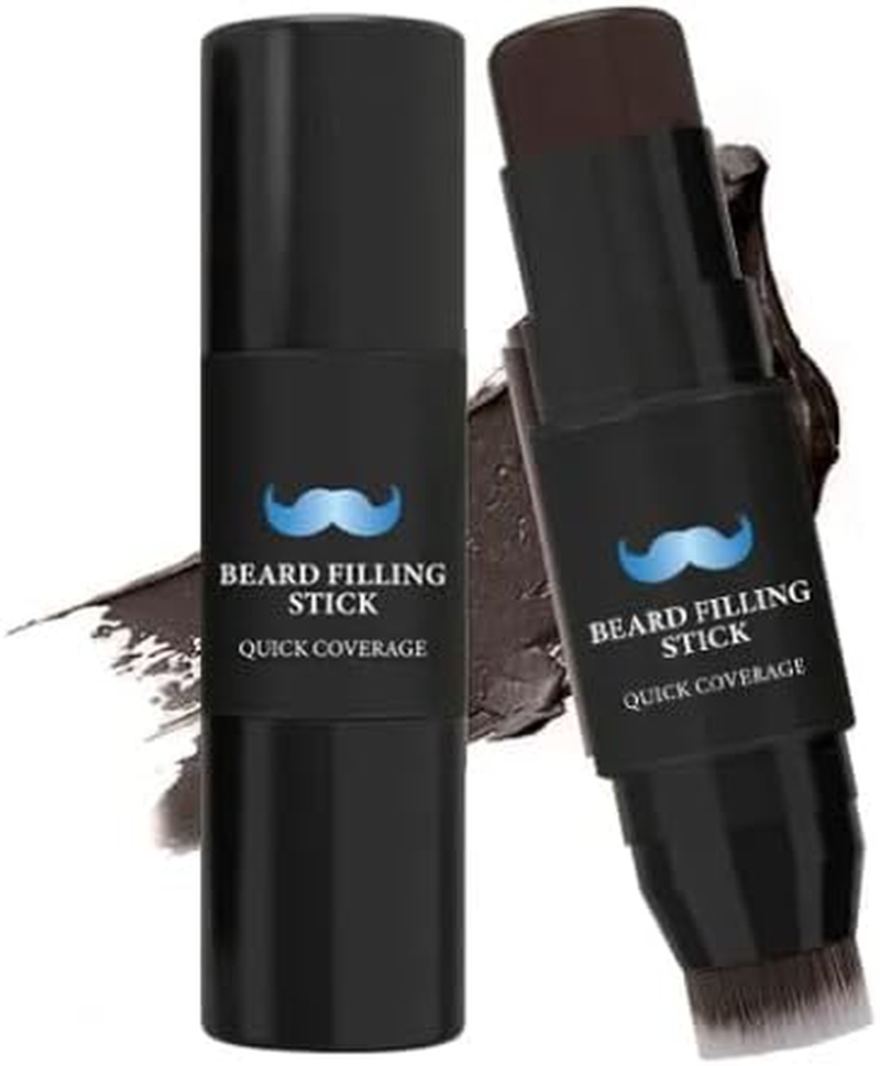 Beard Filling Stick, 2-In-1 Pencil Filler with Brush for Men，Sweatproof Waterproof Root Cover up Pen Long Lasting Coverage Natural Finish Beard Filling Stick Enhances Moustache and Hair Makeup (#01)