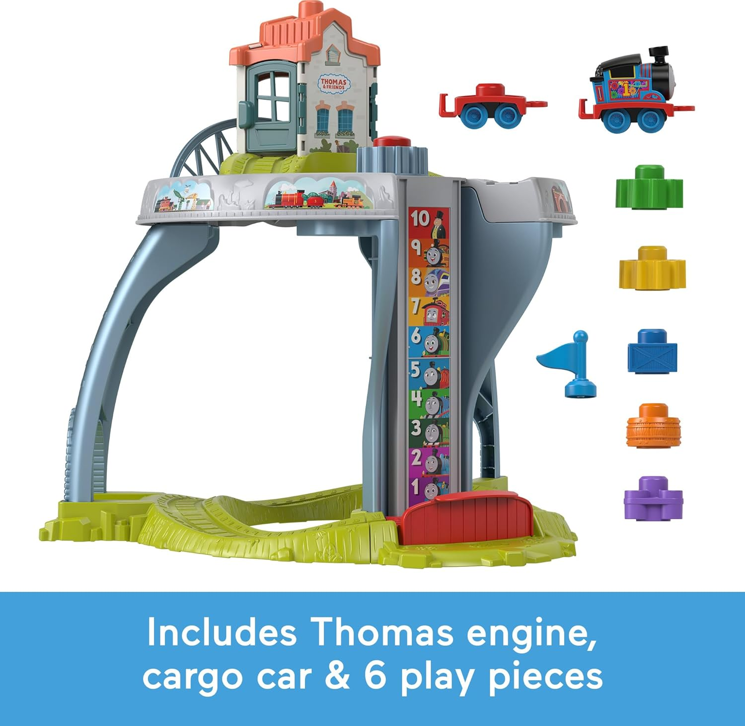 Thomas & Friends Toddler Toy My First Train Table with Track, Cargo Stacking & Fine Motor Activities for Kids Ages 18+ Months image number 2