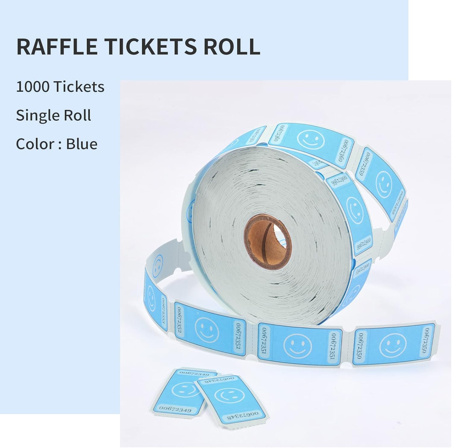 L LIKED Smile Raffle Tickets Roll,1000 Tickets per Roll,Each Tickets 1"X2" for Events,Entry,Class Reward,Prizes(Blue) - Green-1000 Tickets image number 7
