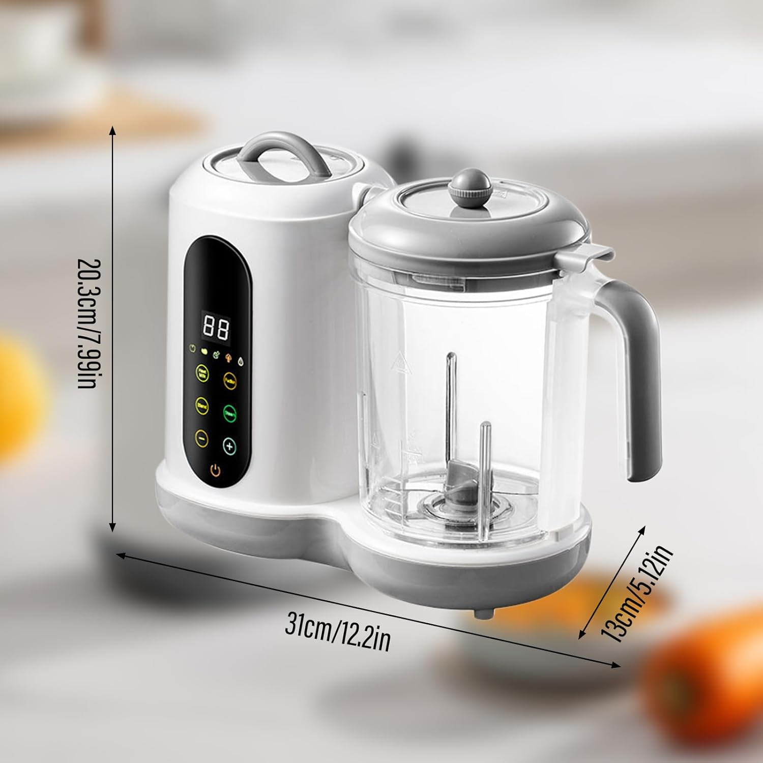 Xoxomeg Baby Food Maker Blender, Auto Cooking and Grinding with 4 Menu Multifunctional Baby Food Mixer Touch Screen Control image number 2