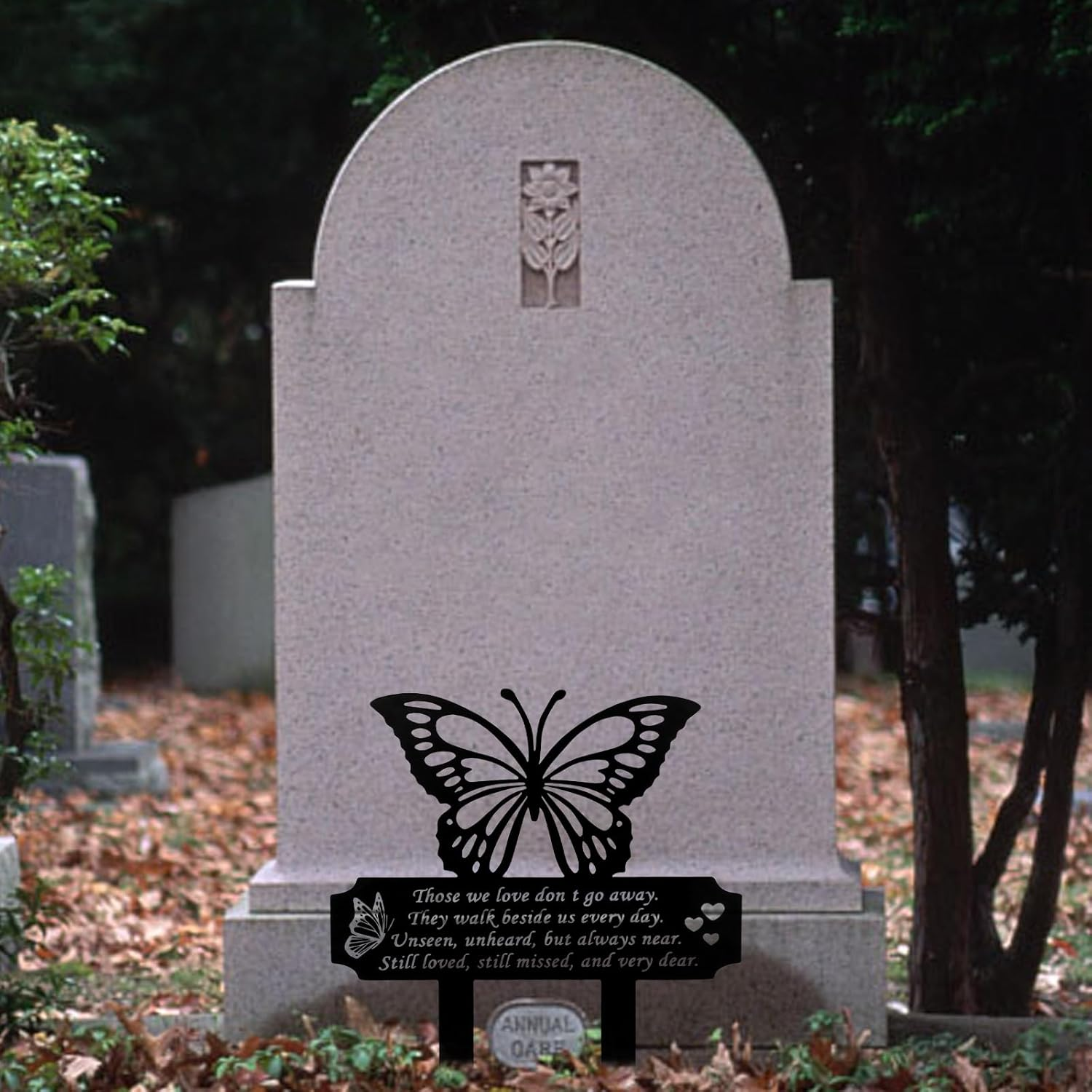 Butterfly Grave Decorations, Mental Butterfly Memorial Stakes Double-Side Memorial Signs for Cemetery Grave Cemetery Decorations for Family Mom Dad Grandparents image number 3