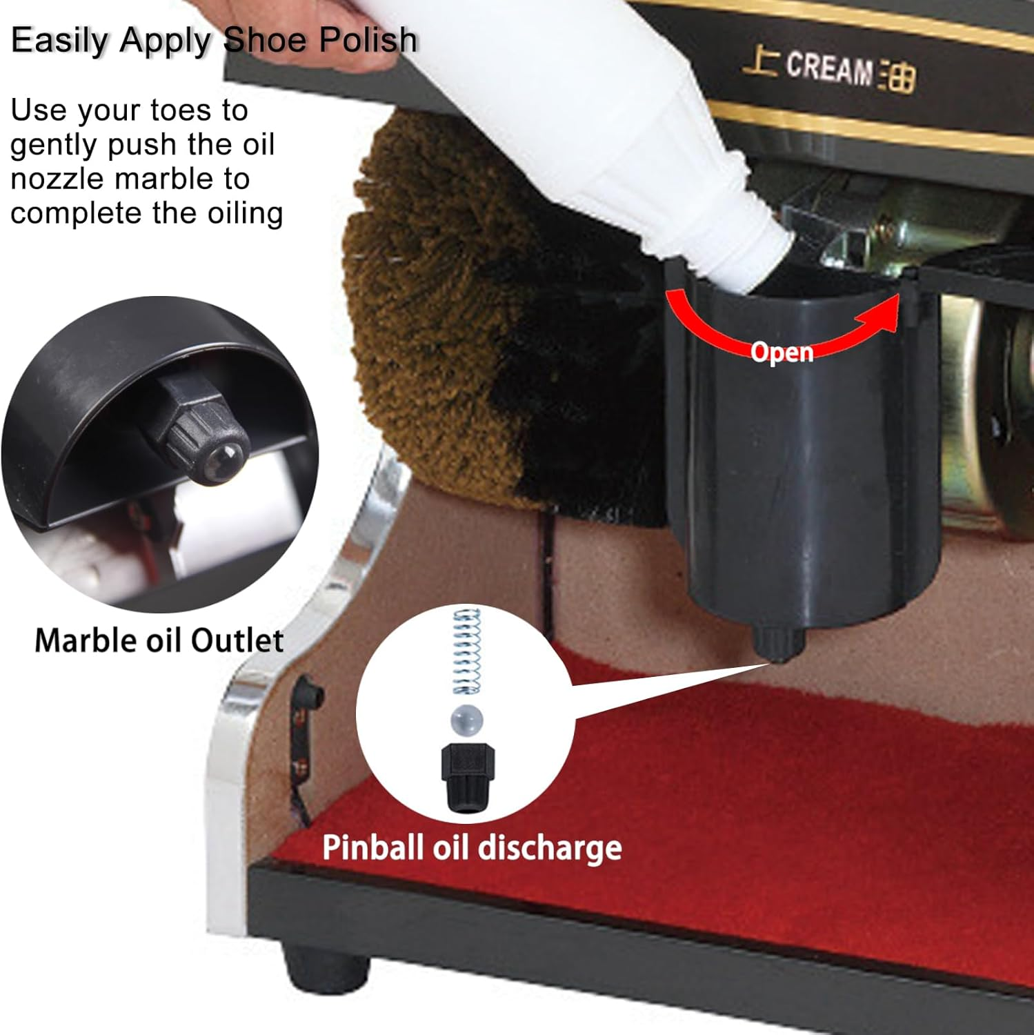 Electric Shoe Cleaner Fully Automatic, Electric Shoe Buffer Dust Removal Polishing Electric Leather Shoe Shine Machine for Home Hotel Lobby Office image number 6