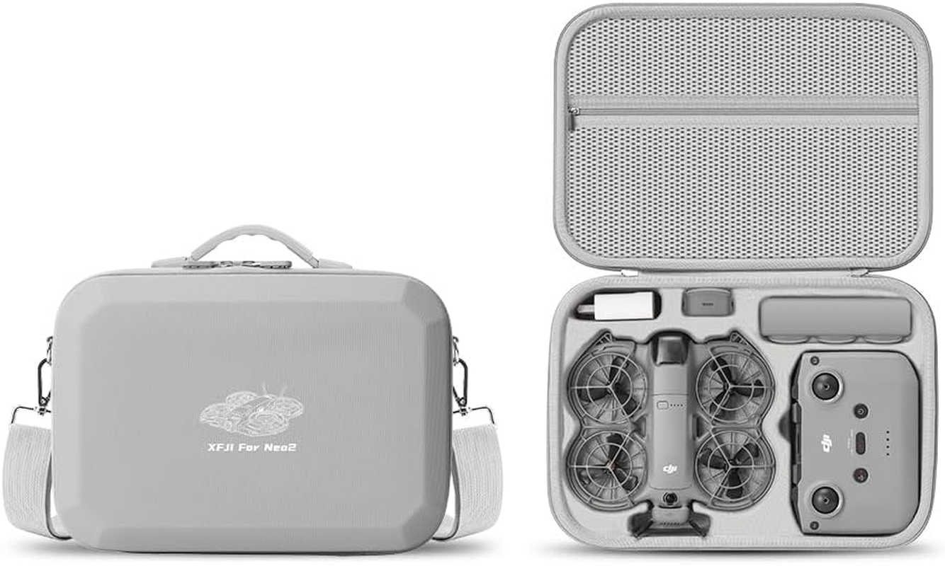 PU Leather Hard Carrying Case for DJI Neo 2 Fly More Combo, Waterproof, Shock-Resistant Portable Travel Storage Case for DJI NEO 2 Drone, RC-N3 Remote Controller & Other Accessories image number 6