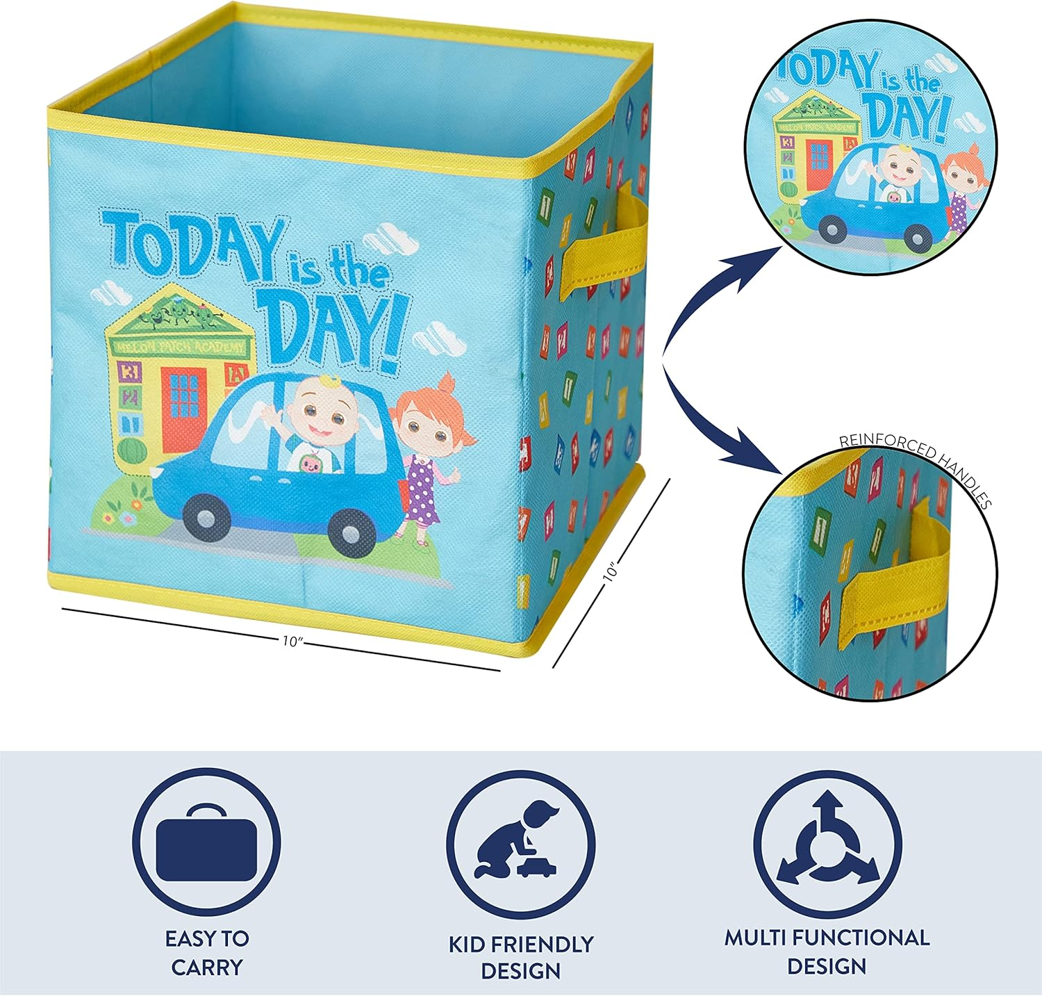 Idea Nuova Cocomelon Set of Two Spacious Collapsible Storage Cubes, 10"X10" image number 5