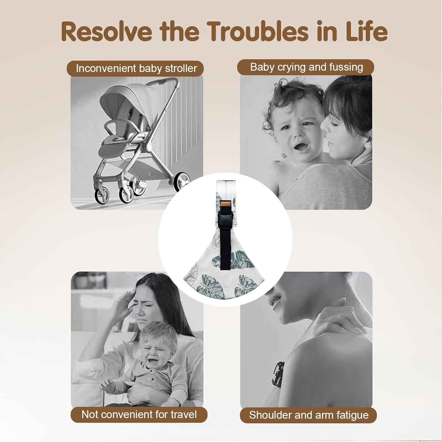 Baby Sling Carrier,Toddler Carrier, 2025 New Baby Sling,Portable and Lightweight Sling,Non-Slip Hip Seat Carrying 10-30Lbs(Black) - Black image number 2