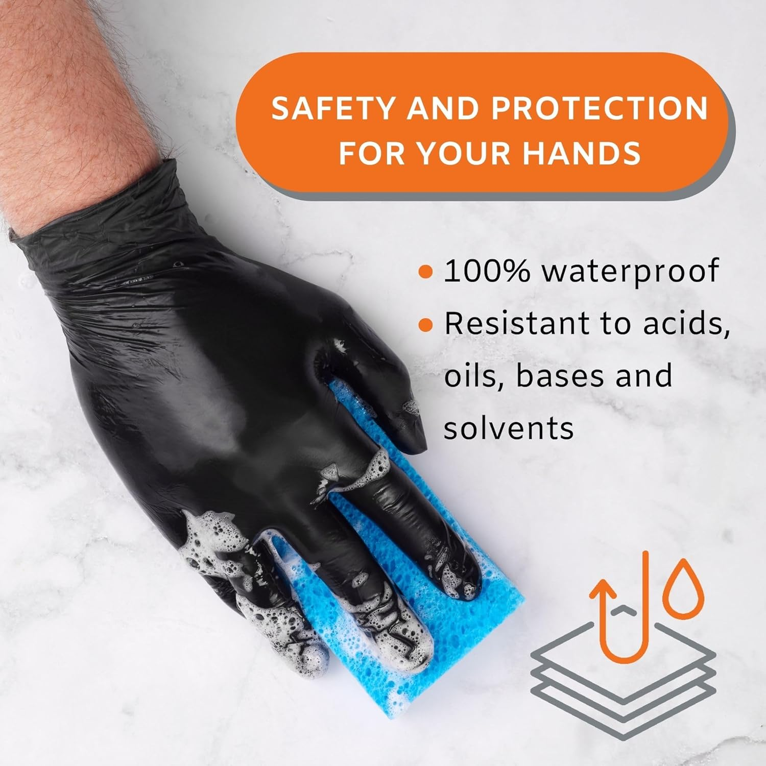 3Box (300Gloves) Black Nitrile Gloves image number 2